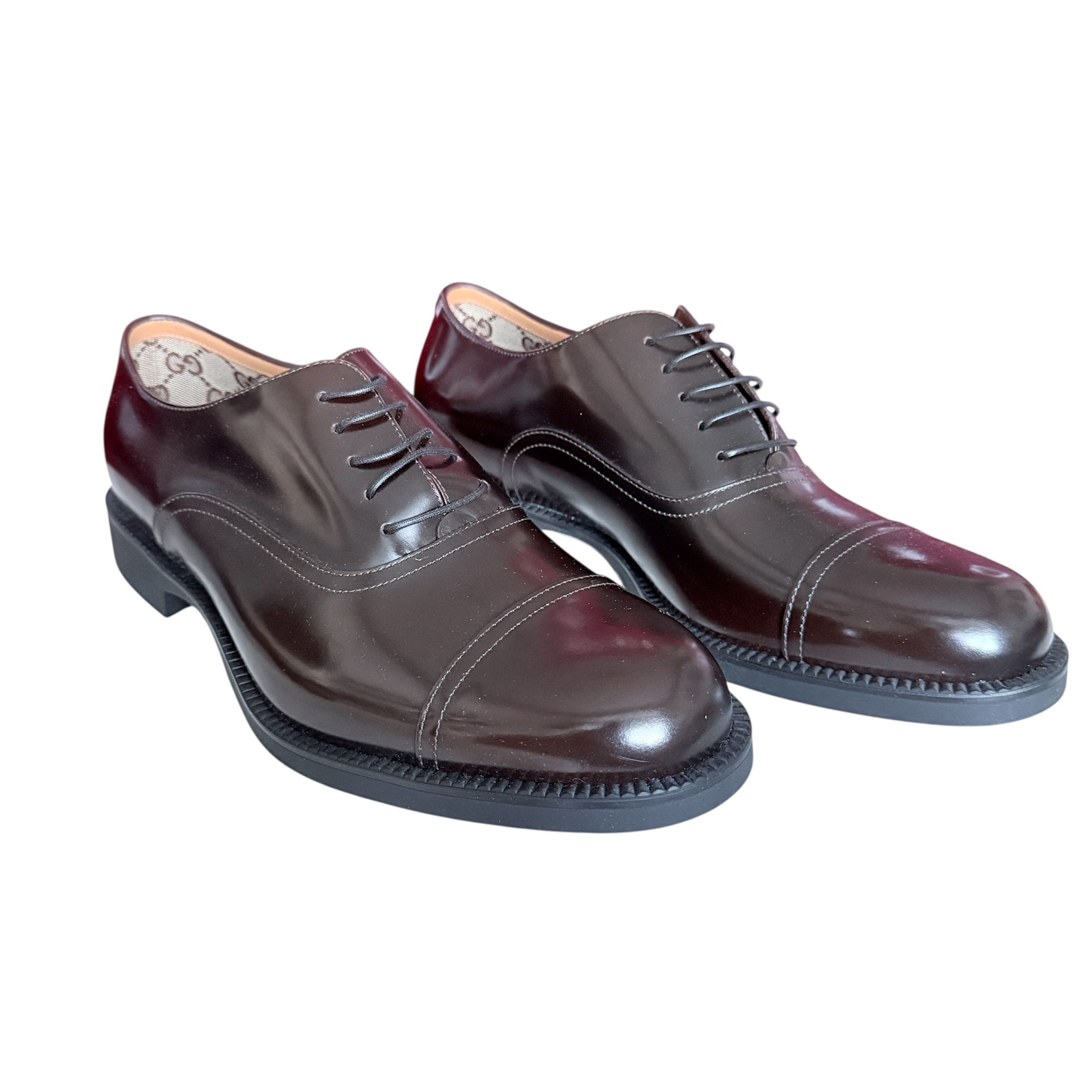 Gucci Gucci 812153 Mens Tempe Cap-Toe Brown Leather Oxford Shoes Size US 8.5 / EU 41-42 - 1 Thumbnail