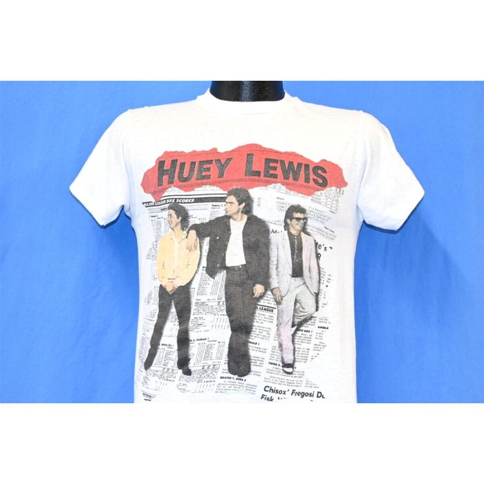 Vintage vintage 80s HUEY LEWIS NEWS FORE ROCK BAND ALBUM COVER 2 SIDED ...