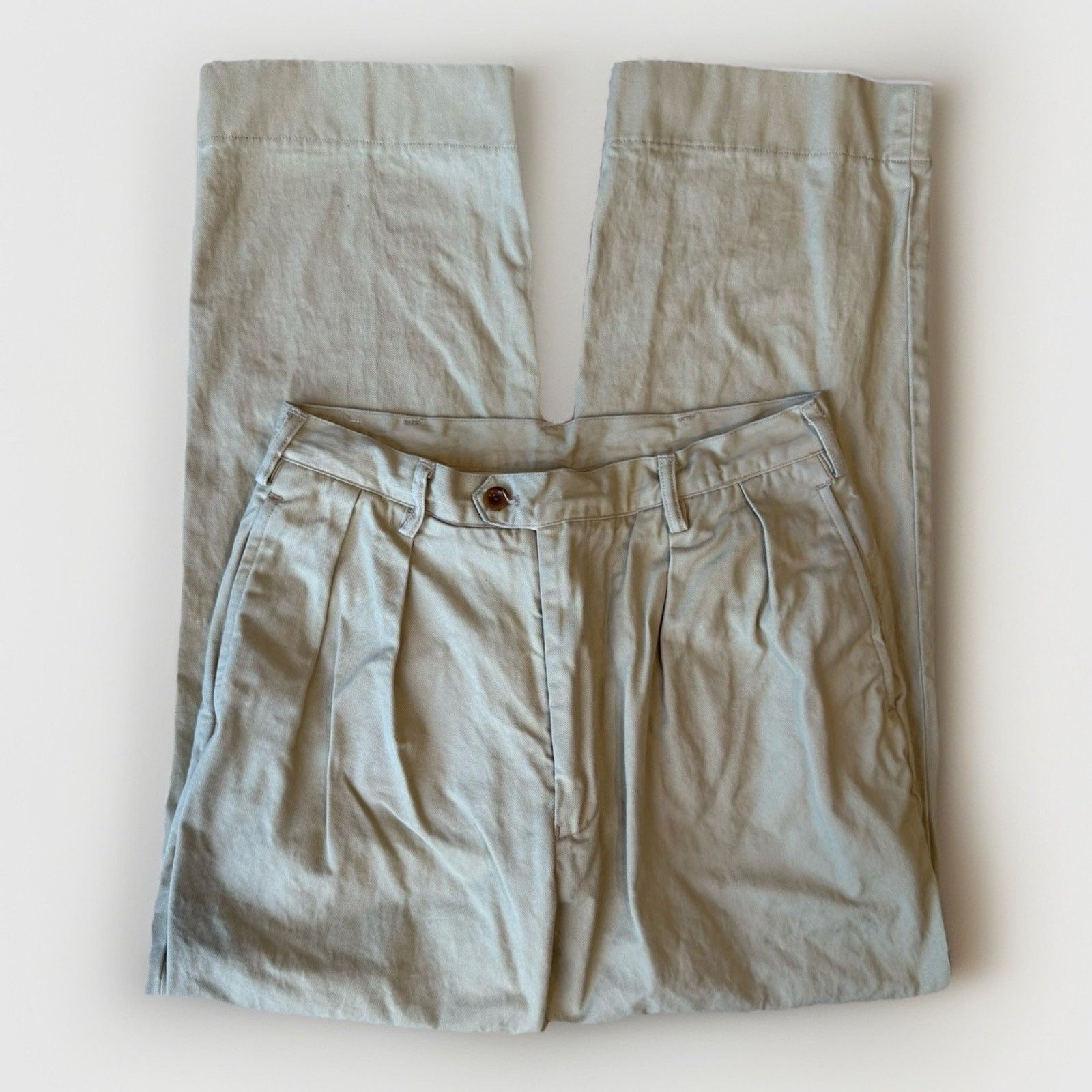 Other Non Stock Pleated Pants Khaki Military Minimalist New York Size US 29 - 1 Thumbnail