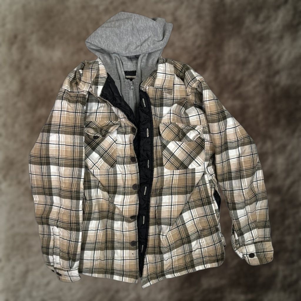 Vintage RedHead Button Up Quilted Flannel Hoodie Jacket Brown Plaid Mens Medium Jacket Size US M / EU 48-50 / 2 - 1 Thumbnail