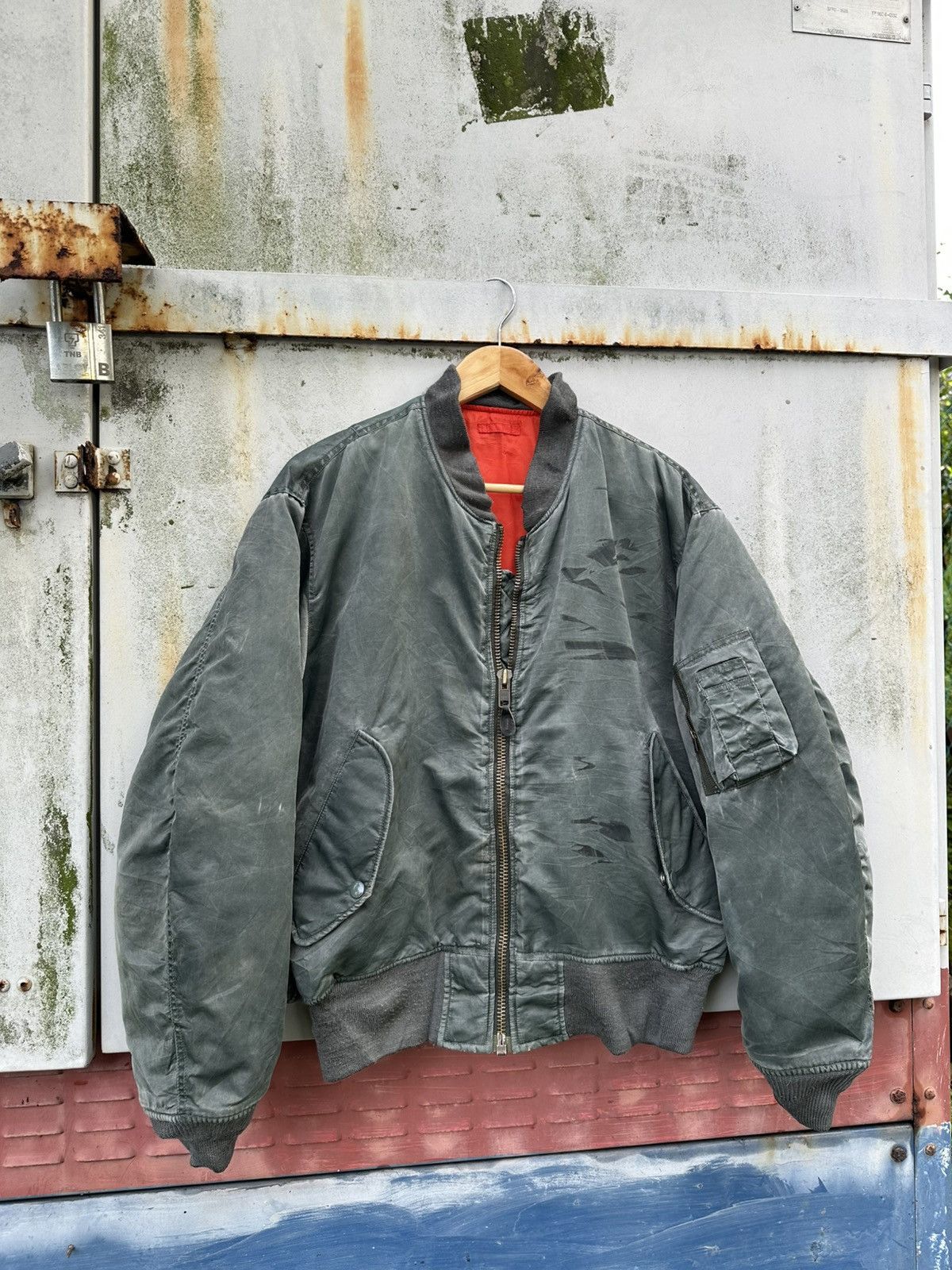 Vintage 🪖Vintage Faded Machope MA-1 Man Intermediate Bomber Jacket Size US M / EU 48-50 / 2 - 6 Thumbnail