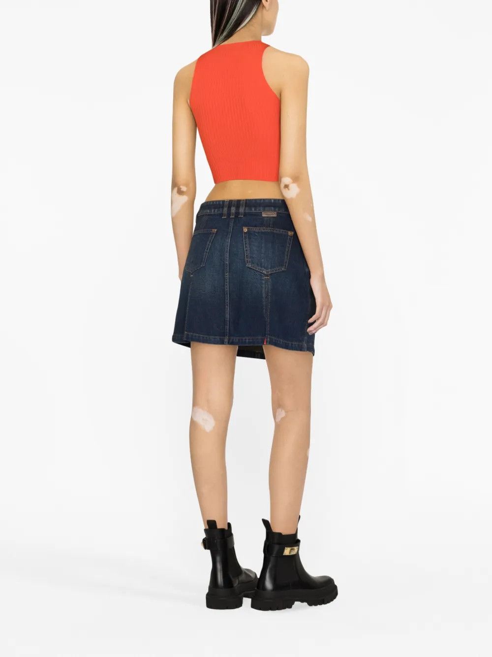 Balmain o1y0625 Denim Skirt in Blue Size 26" / US 2 / IT 38 - 4 Thumbnail