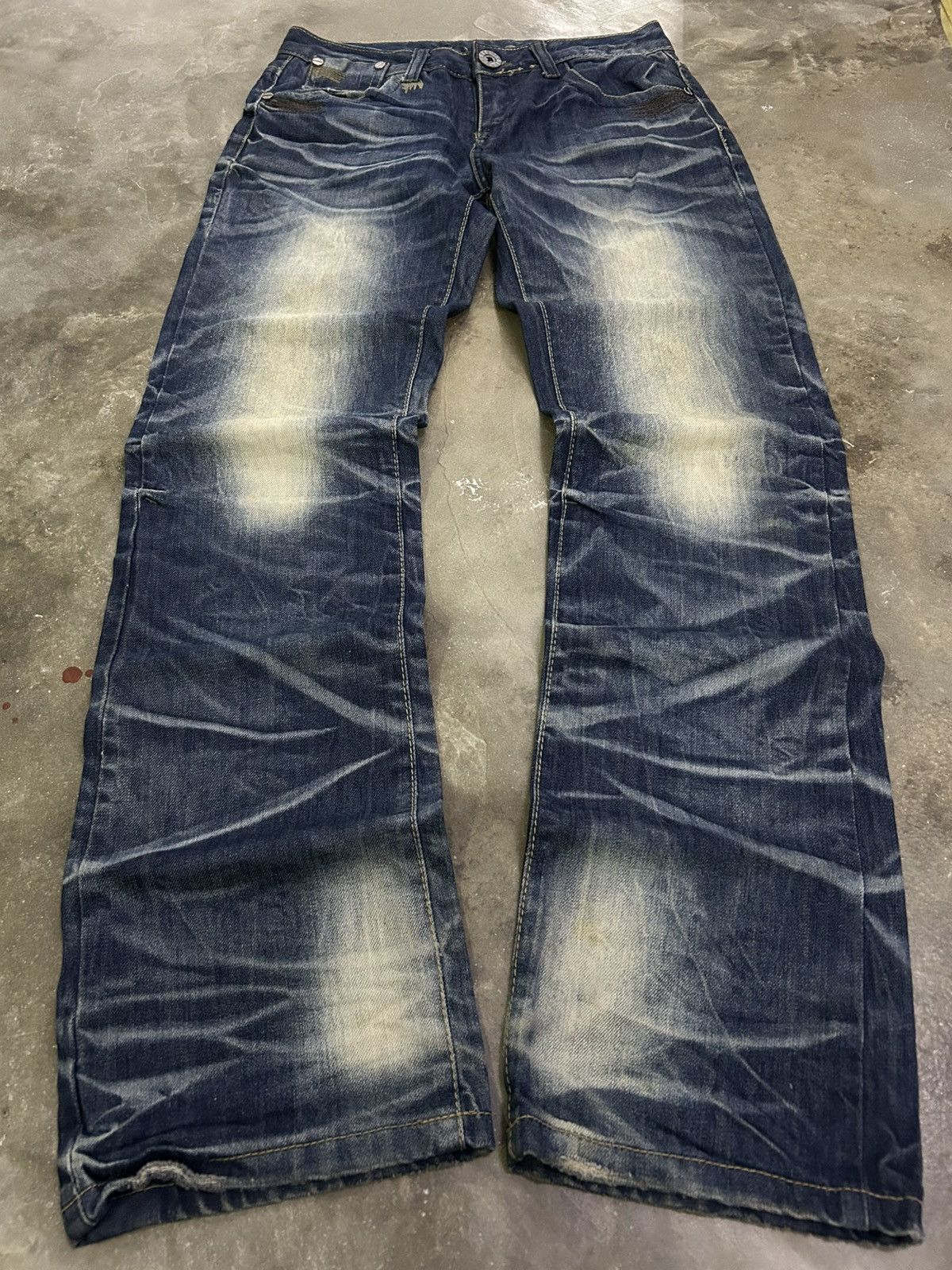 If Six Was Nine Jianai Denim Stacked Grunge Fit Heavy Fade Whisker Washed Size US 28 / EU 44 - 1 Thumbnail