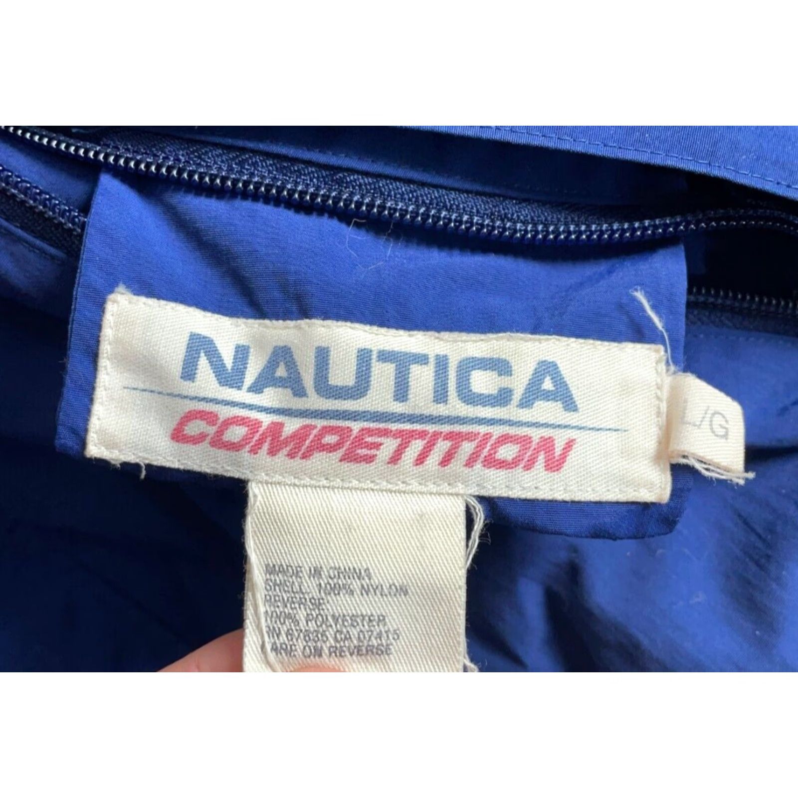 Nautica VINTAGE Nautica Reversible Zip Up Jacket Men's Large Blue Green Hooded Bomber Jacket Casual Size US L / EU 52-54 / 3 - 5 Thumbnail