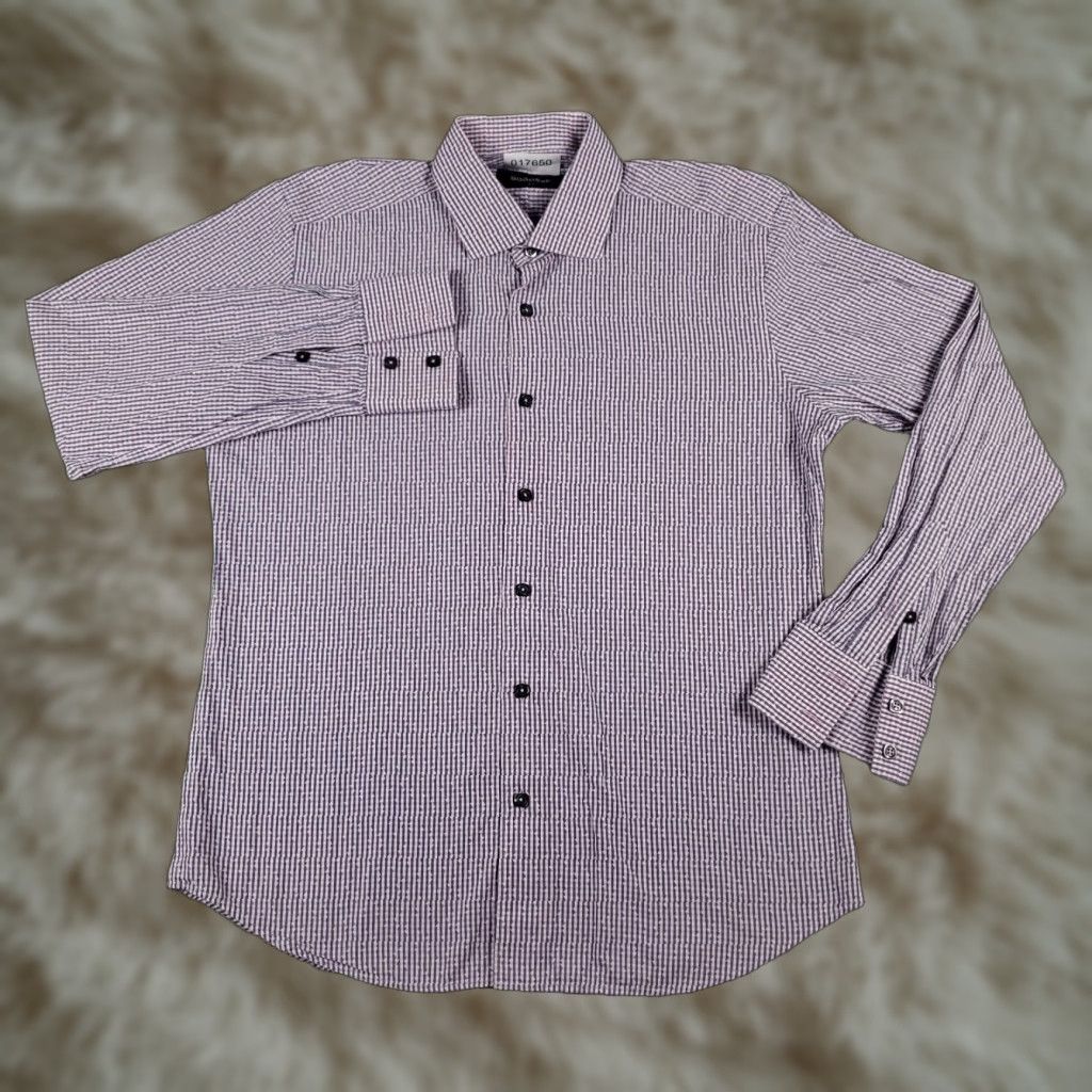 Pinko Bogosse Shirt Mens L Purple Pink Button-Up Long Sleeve Casual Business Formal Party/Cocktail Workwear Vintage No (avoid N/A) Size US L / EU 52-54 / 3 - 1 Thumbnail