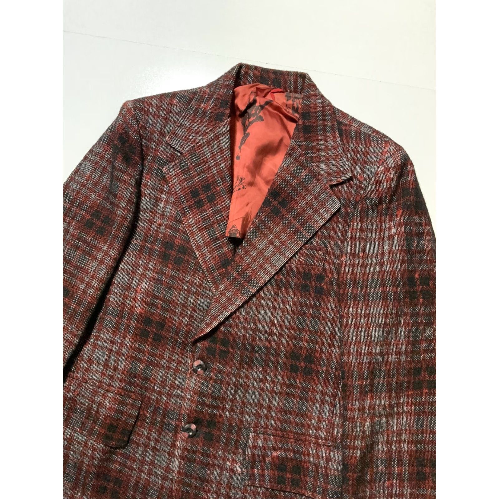 Vintage VINTAGE Mcgregor Gottschalks Shadow Plaid Wool Tweed Sports Blazer Jacket 60s 70s Size 40 Size 40R - 5 Thumbnail