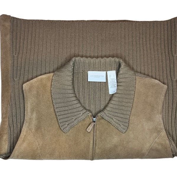 Vintage Vintage Liz Claiborne suede merino wool sweater vest Size L / US 10 / IT 46 - 3 Thumbnail