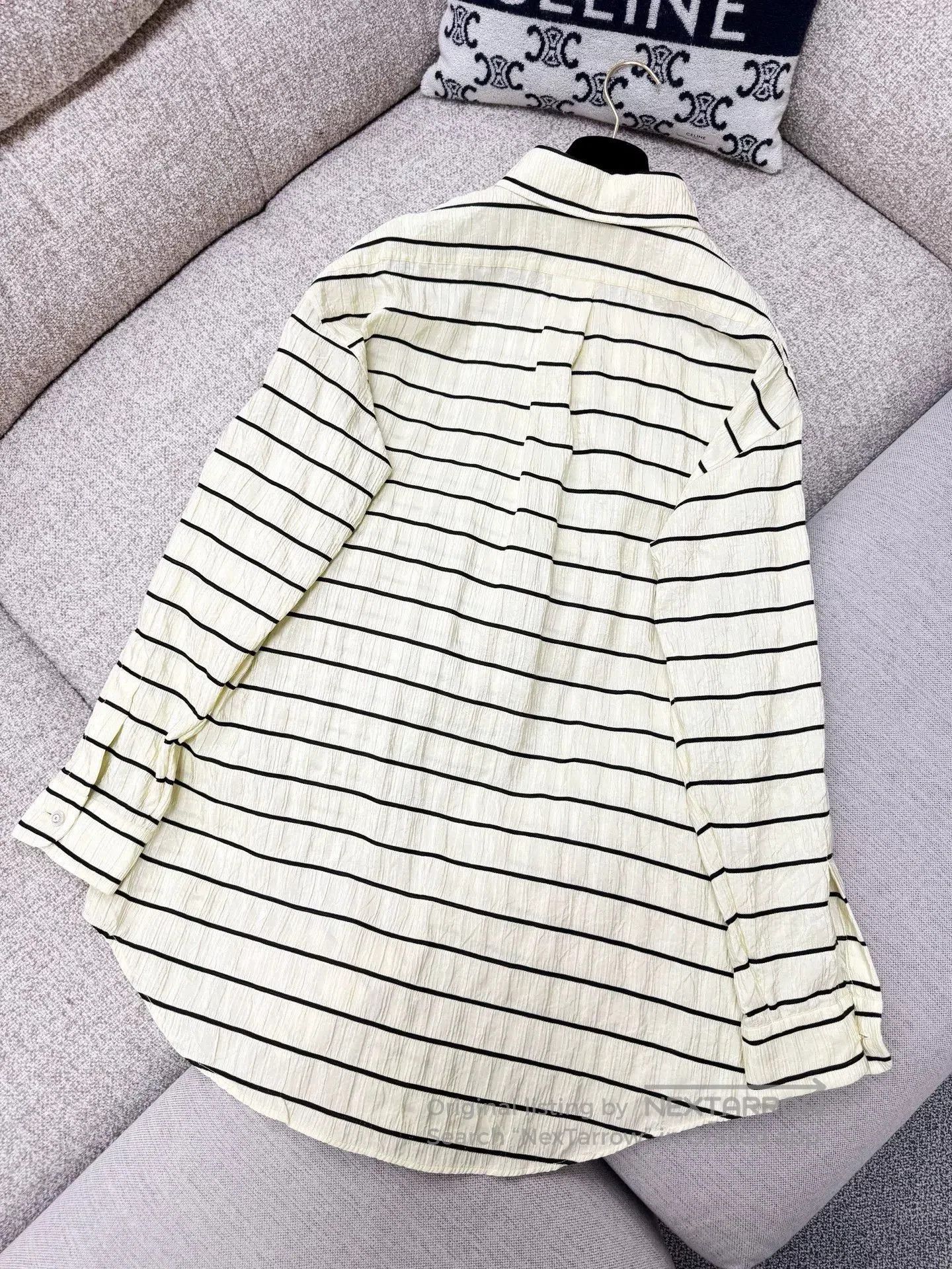 Chanel Chanel 25S Yellow Stripe Long Sleeve Shirt. Size US M / EU 48-50 / 2 - 5 Thumbnail