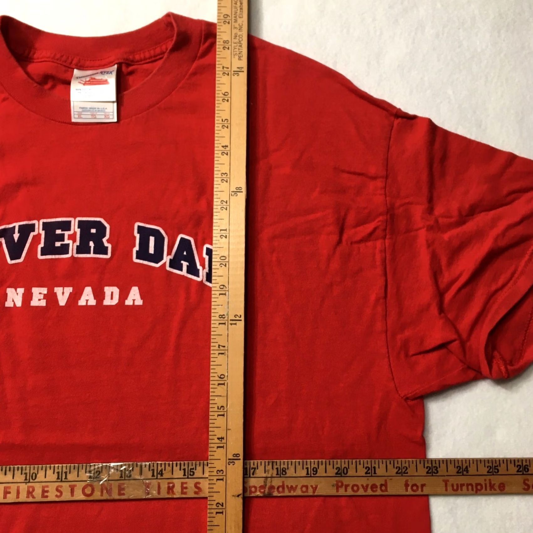 Vintage VINTAGE 1980s Hoover Dam Las Vegas Single Stitch Shirt XL Red 80s Men Size US XL / EU 56 / 4 - 4 Thumbnail