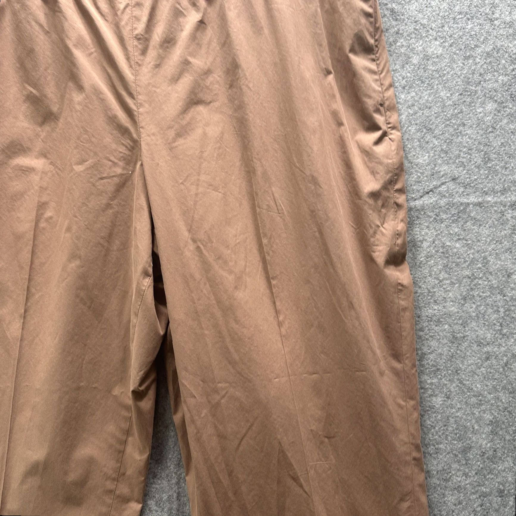 Vintage Akris Punto Pants Womens 14 Brown Ankle Straight Leg Elastic Waist Lined Cupro Pants Size 36" / US 14 / IT 50 - 5 Thumbnail