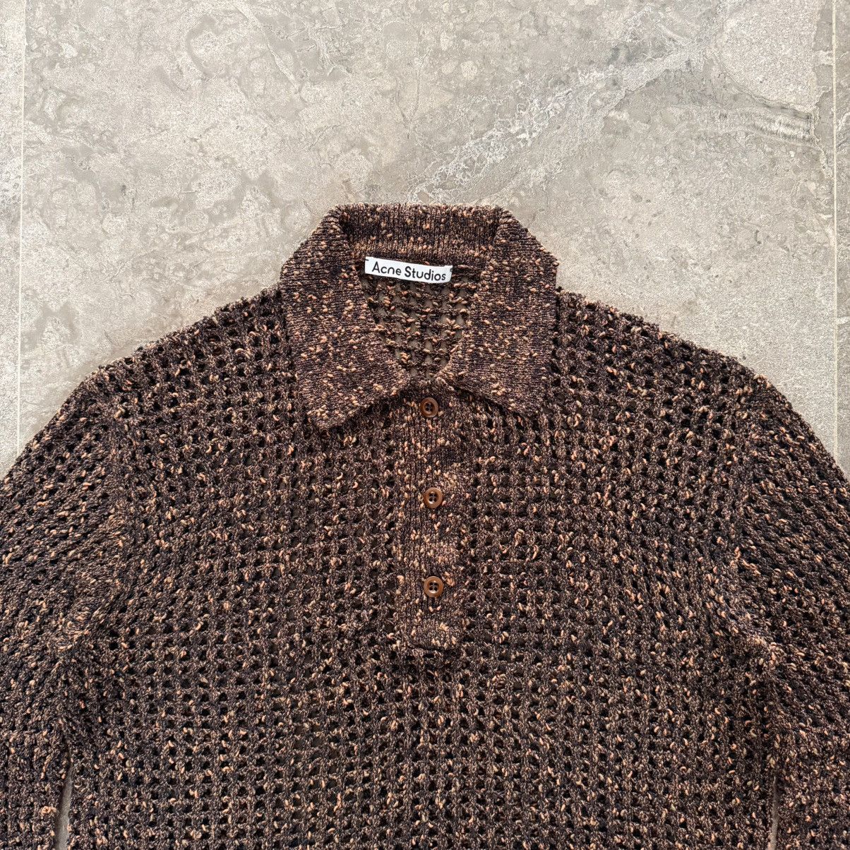 Acne Studios Acne Studios Open Knit Polo Shirt Size S / US 4 / IT 40 - 6 Thumbnail