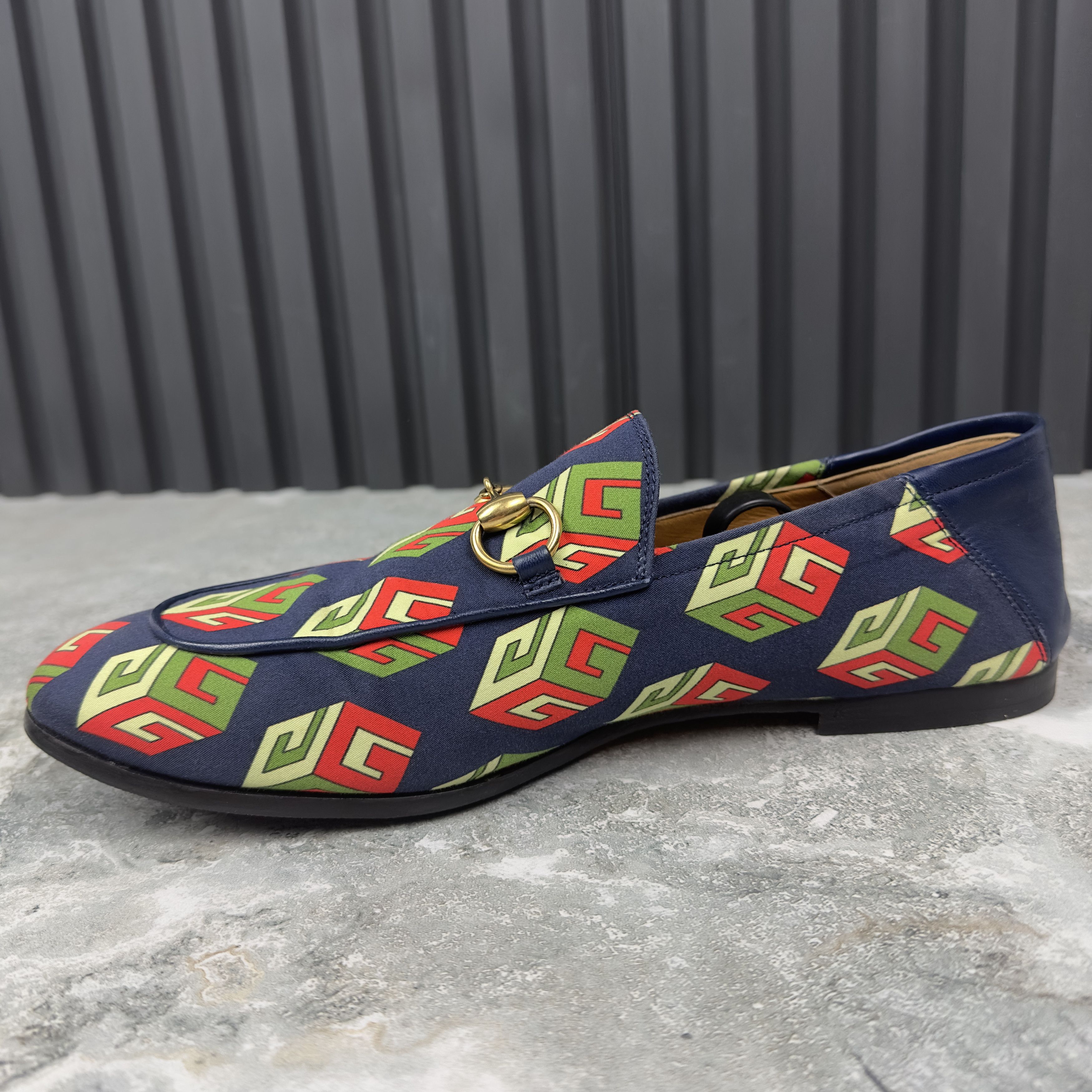 Canvas Mr. Porter Cube Horsebit Loafers