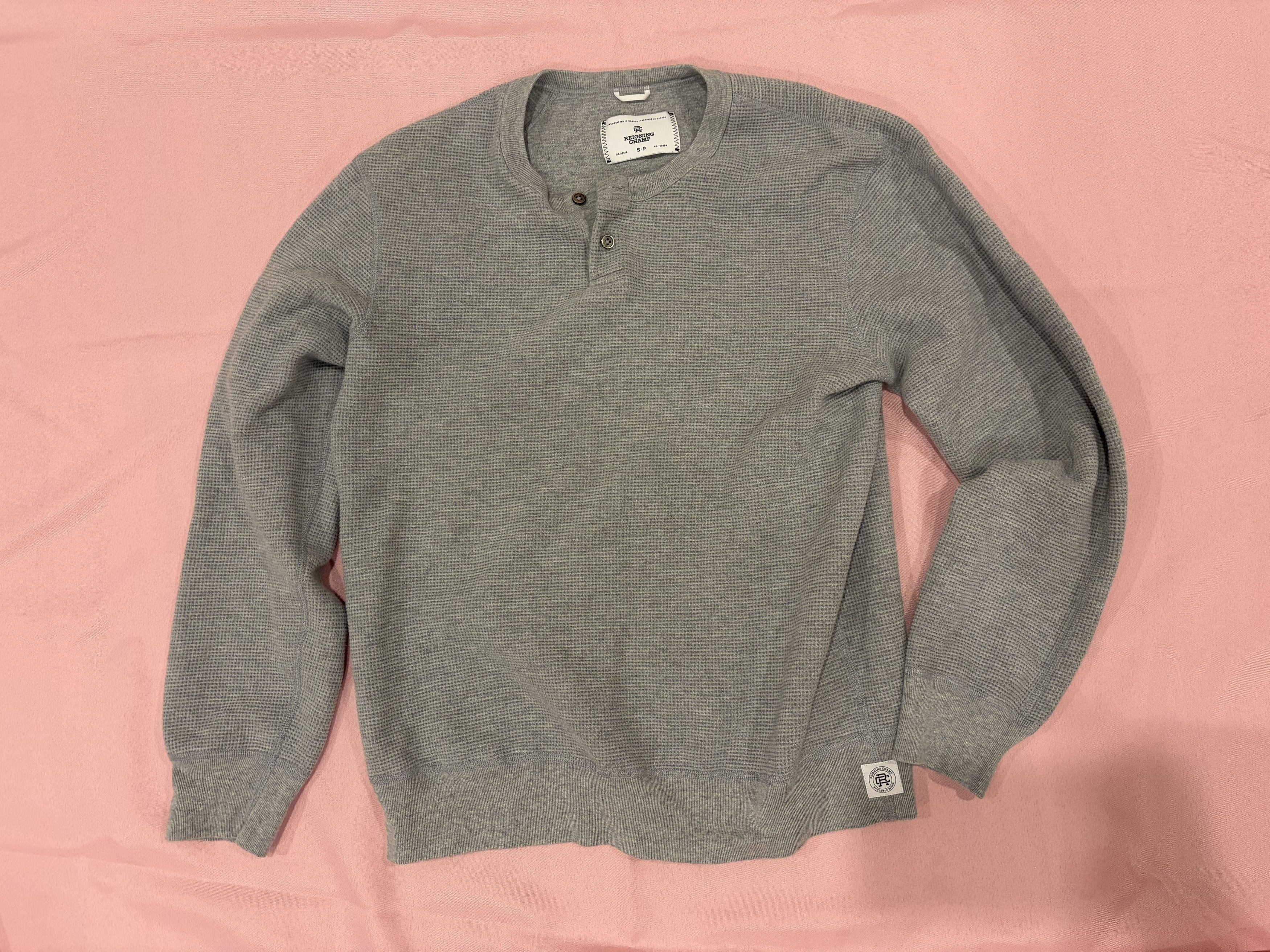 Reigning Champ Reigning Champ Flatback Thermal Henley Heather Gray/Grey Size US S / EU 44-46 / 1 - 1 Thumbnail