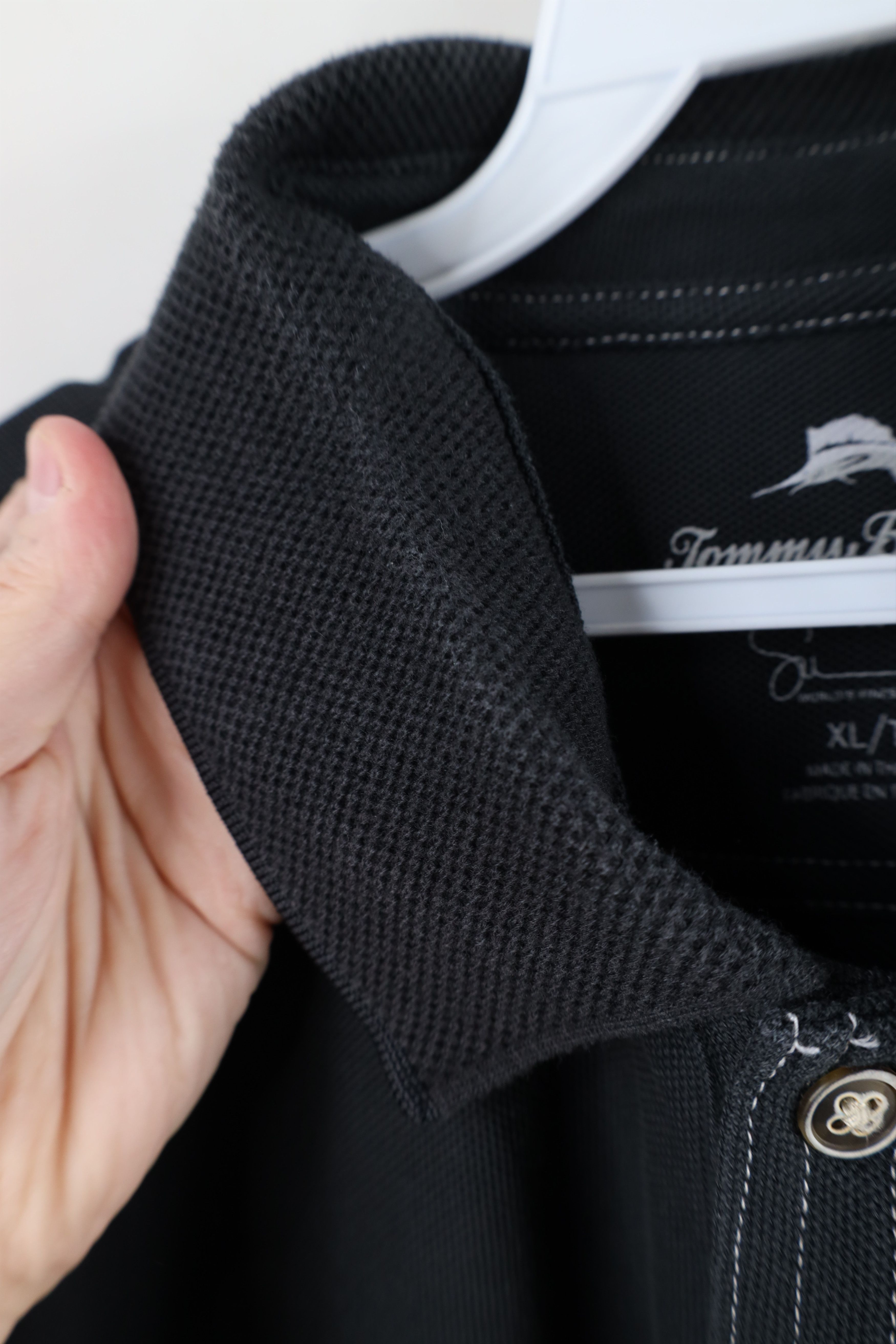 Tommy Bahama × Vintage Tommy Bahama Cotton Knit Collared Golf Polo Shirt Black Size US XL / EU 56 / 4 - 8 Thumbnail