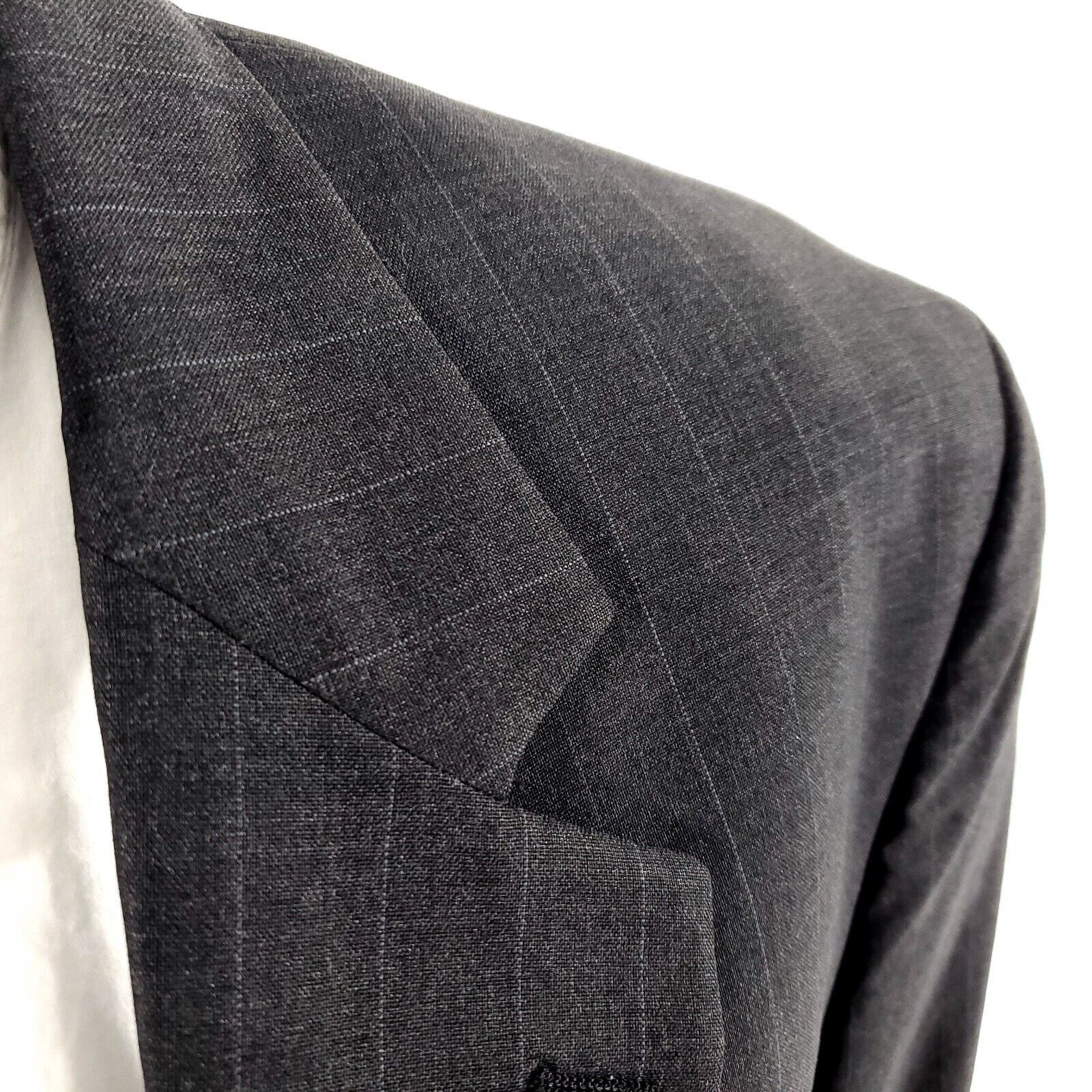Jos. A. Bank Jos A Bank Wool 2 Button Suit Jacket 42R Gray Striped Tagged Size 42R - 2 Thumbnail