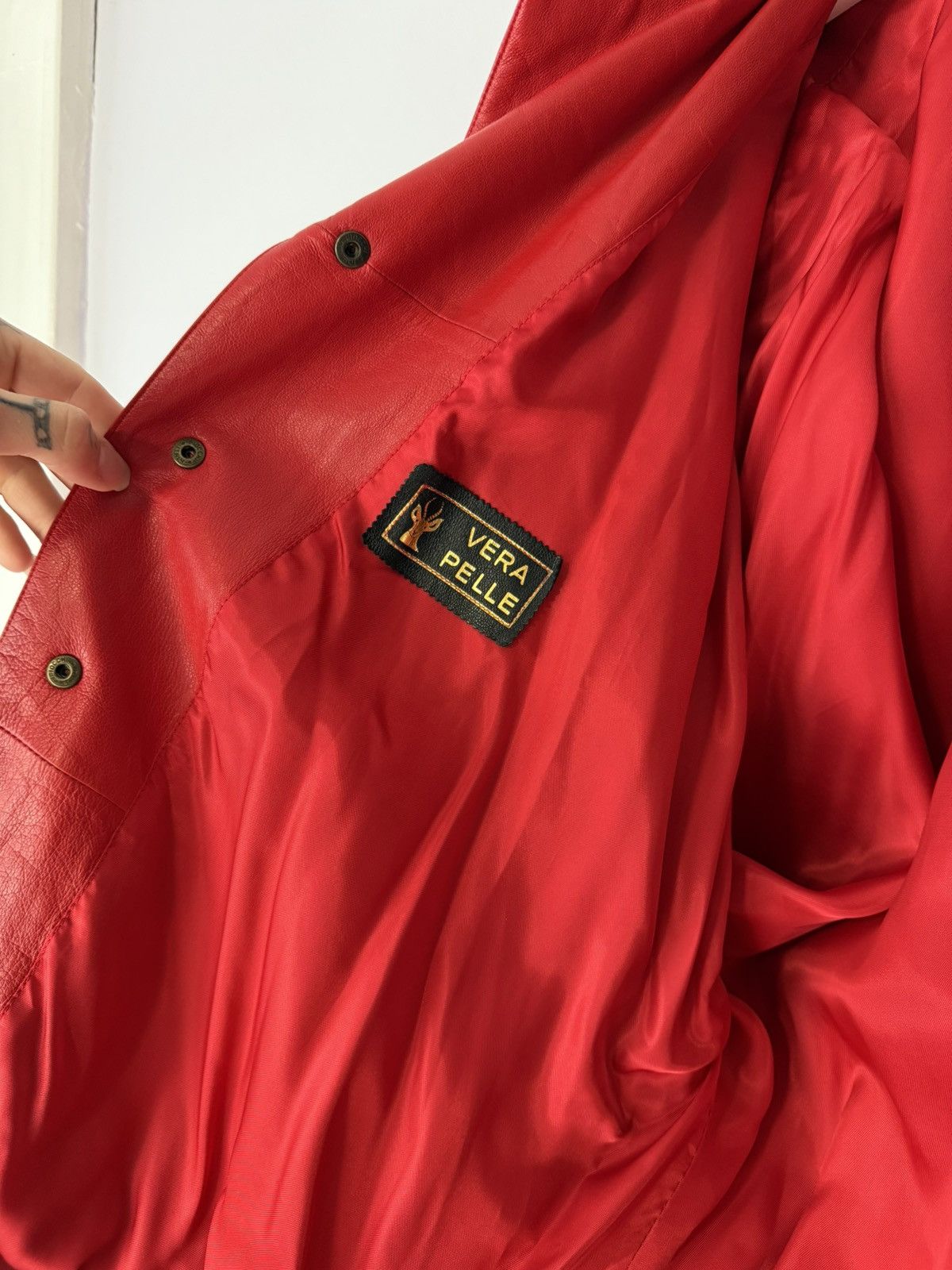 Vintage Vintage Vera Pelle Snake Skin Leather Red Jacket 80s MJ Size US L / EU 52-54 / 3 - 15 Thumbnail
