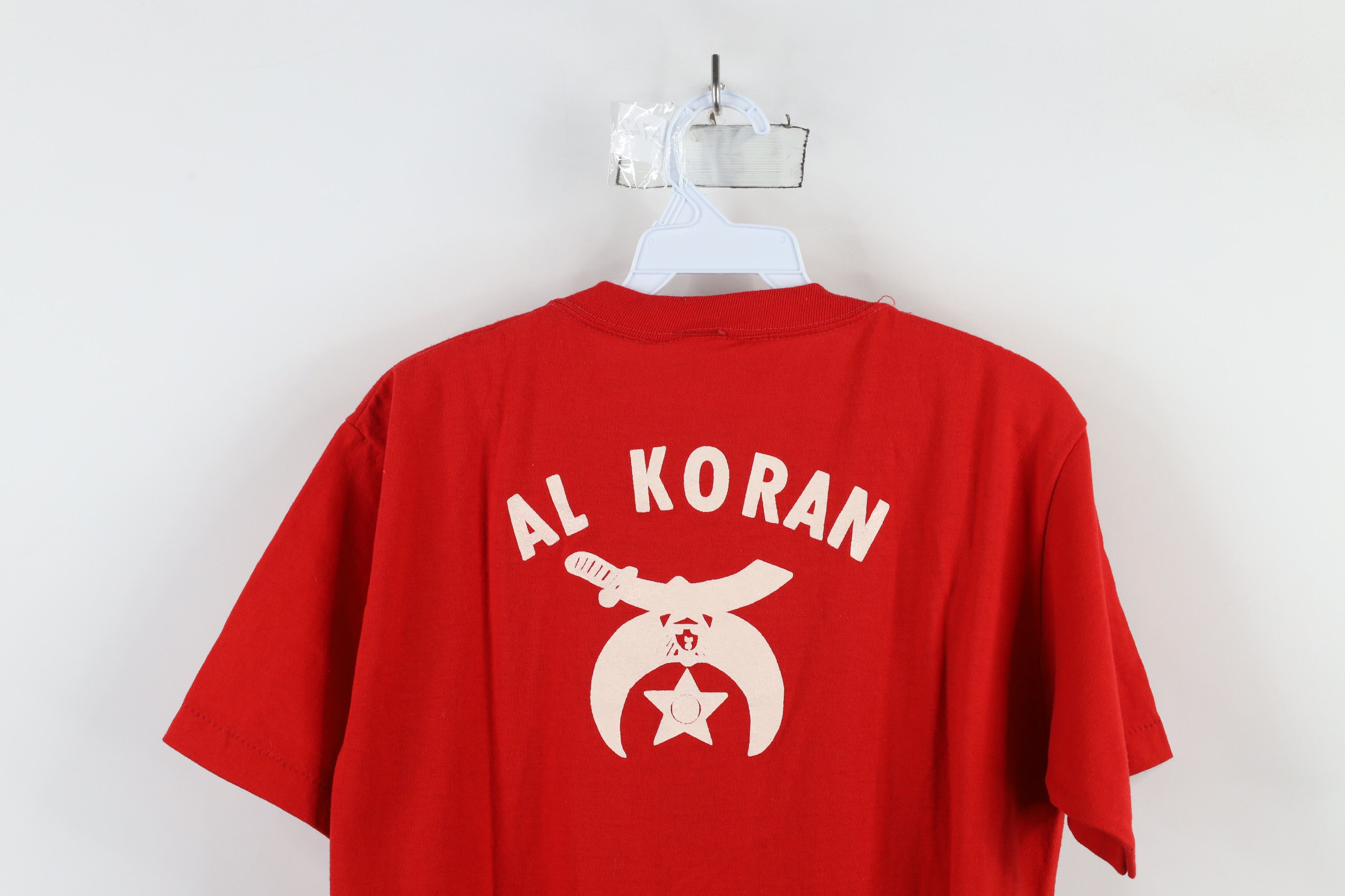 Vintage Vintage 70s County Fire Brigade Al Koran T-Shirt Red USA Size US L / EU 52-54 / 3 - 9 Thumbnail
