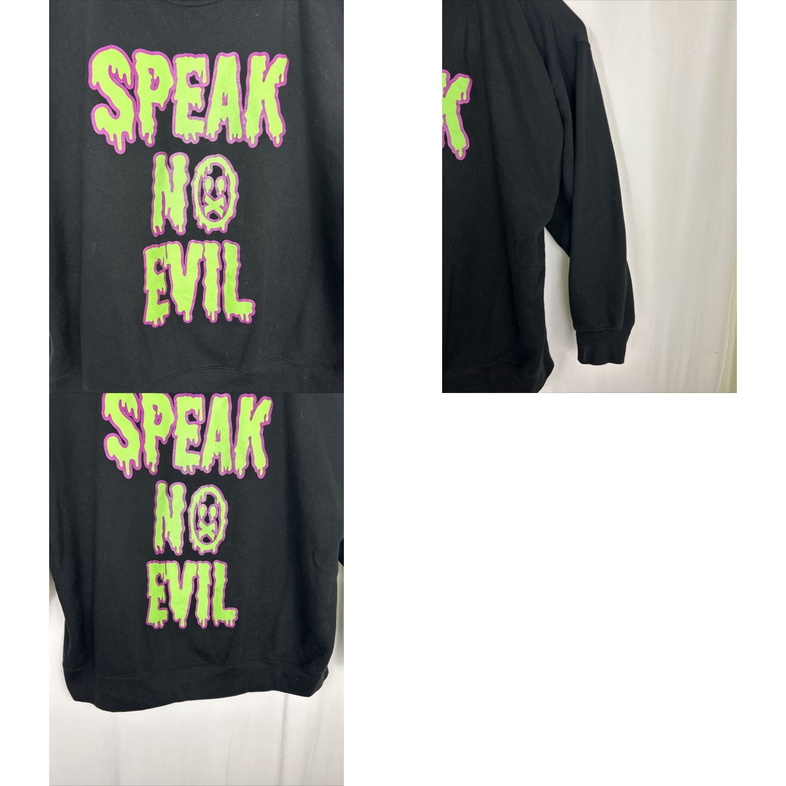 Vintage Elvtd Minds Mens XL Black "Speak No Evil" Graphic Hoodie Size US XXL / EU 58 / 5 - 9 Thumbnail