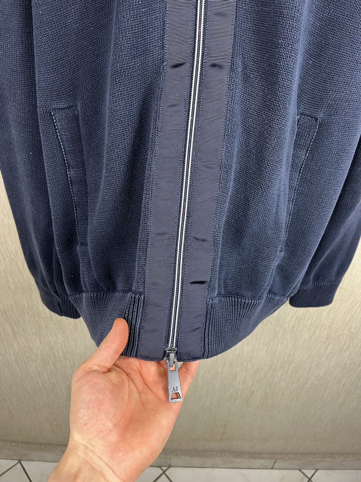 Armani × Giorgio Armani Giorgio Armani jeans knit full zip hoodie sweater cardigan Size US L / EU 52-54 / 3 - 10 Thumbnail