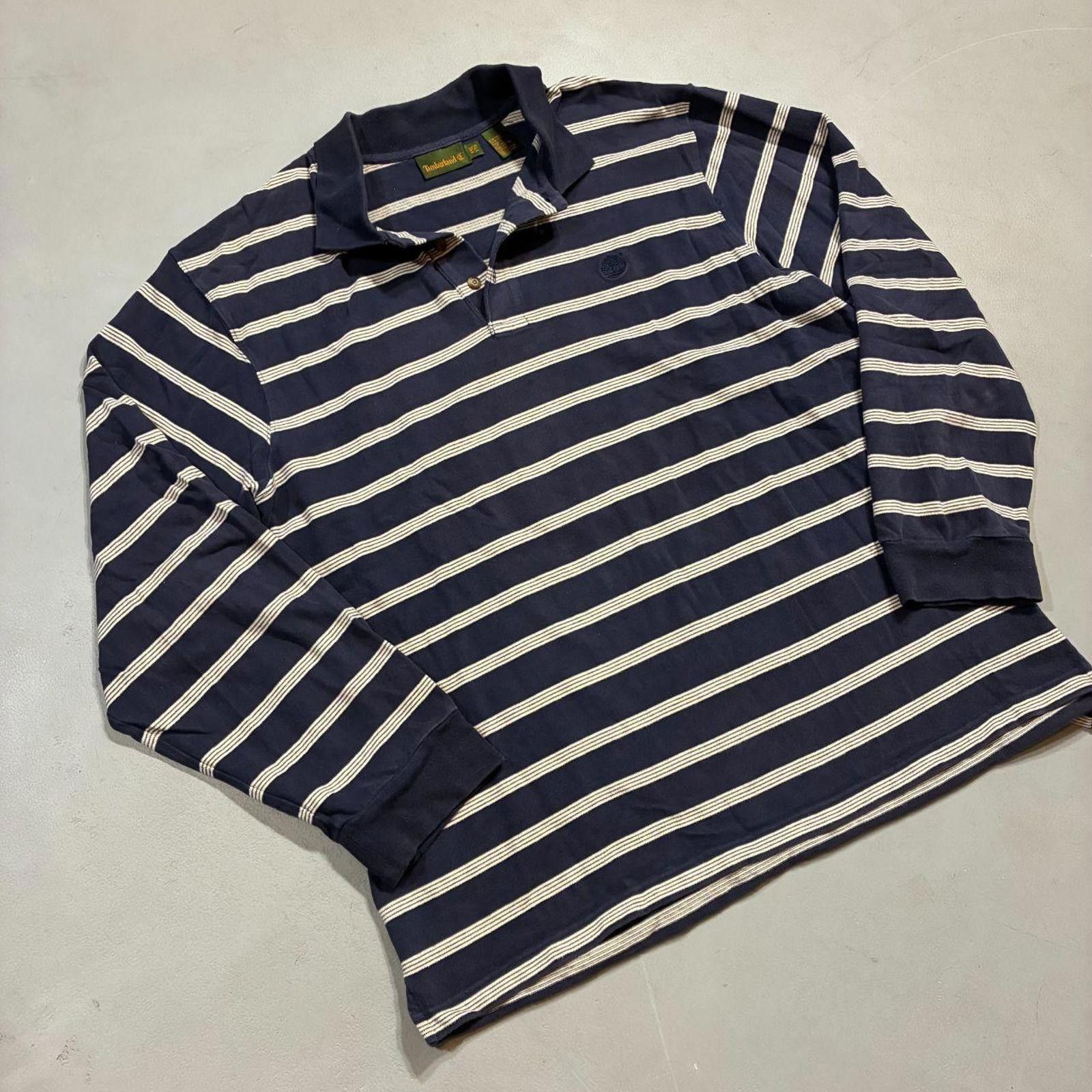 Timberland Vintage Timberland Striped Navy Blue Rugby Polo Shirt Size US XXL / EU 58 / 5 - 2 Thumbnail