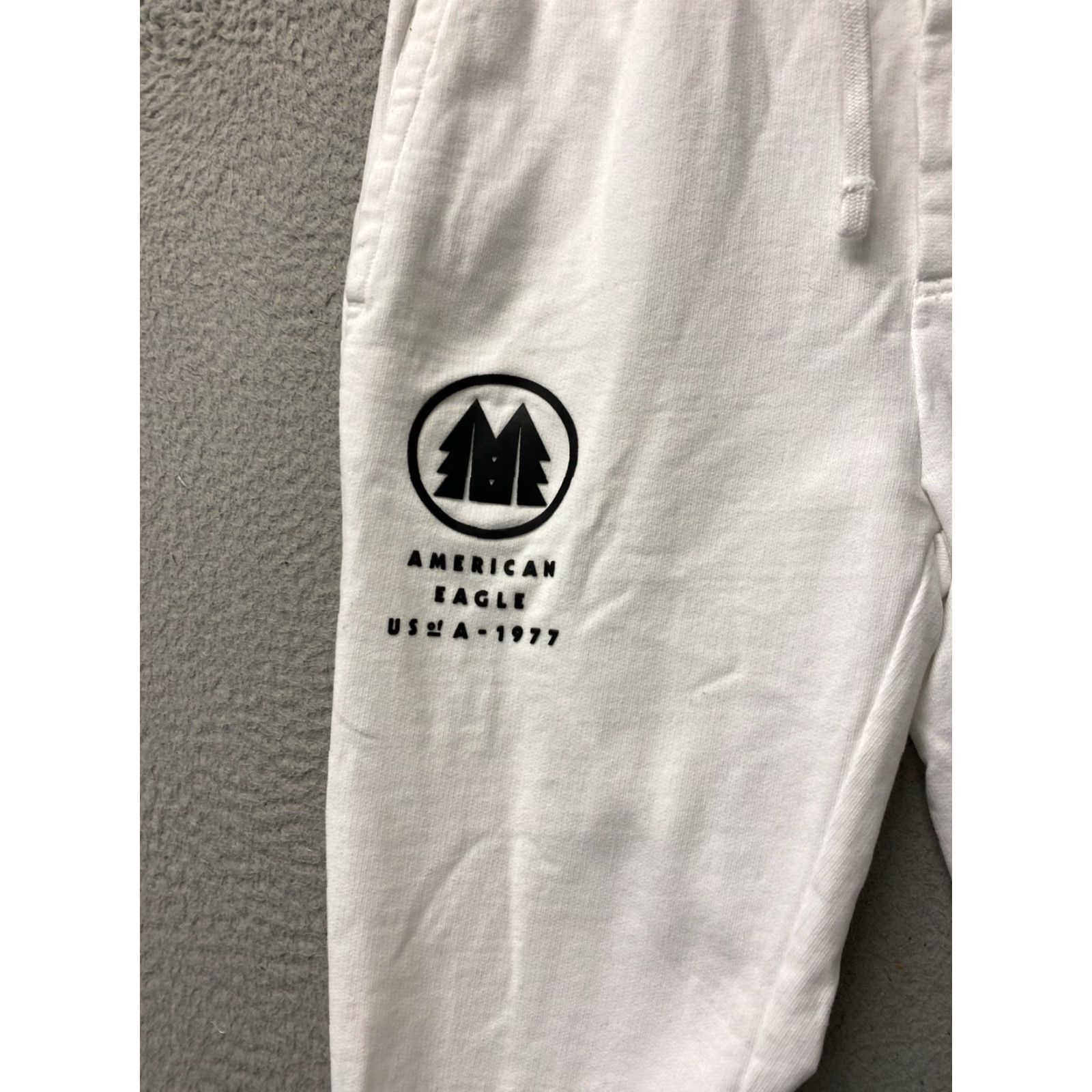 American Eagle Outfitters VINTAGE American Eagle Joggers Mens Size M White Slim Fit Activewear 90s Logo Size US 31 - 3 Thumbnail