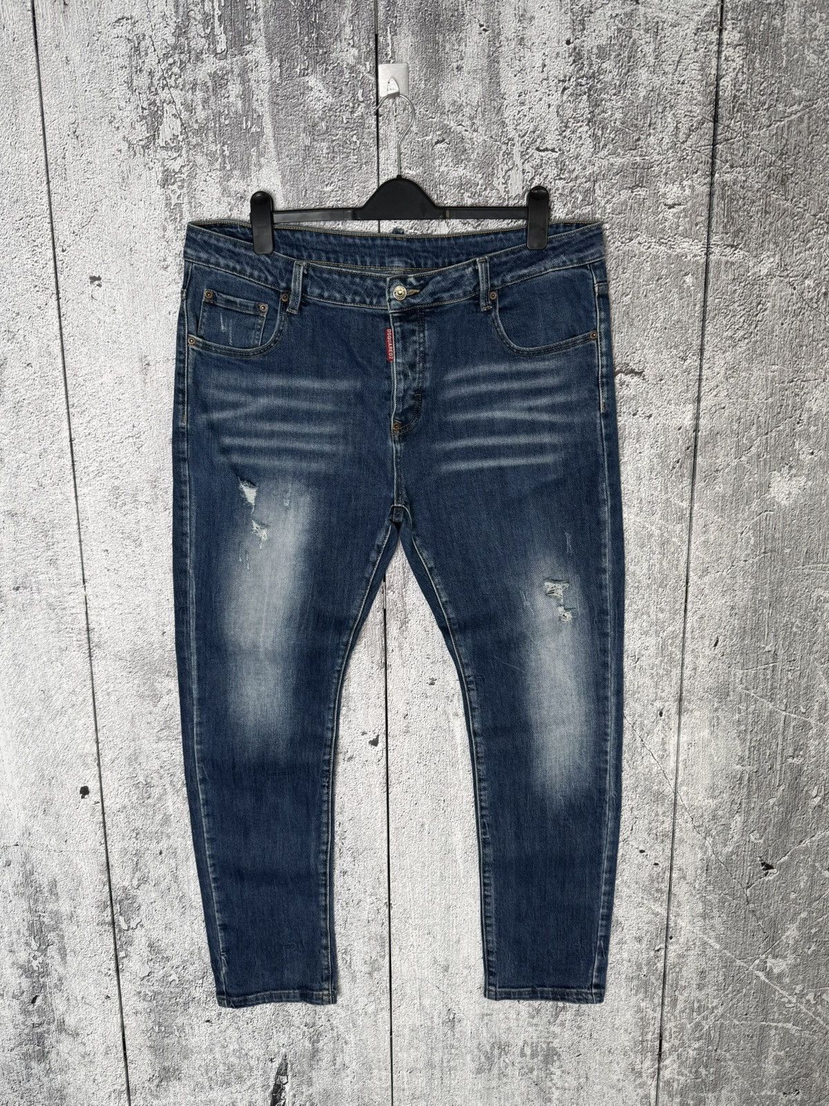 Dsquared2 Dsquared2 Distressed Denim Blue Slim Jeans Men’s Size 54 Size US 38 / EU 54 - 1 Thumbnail