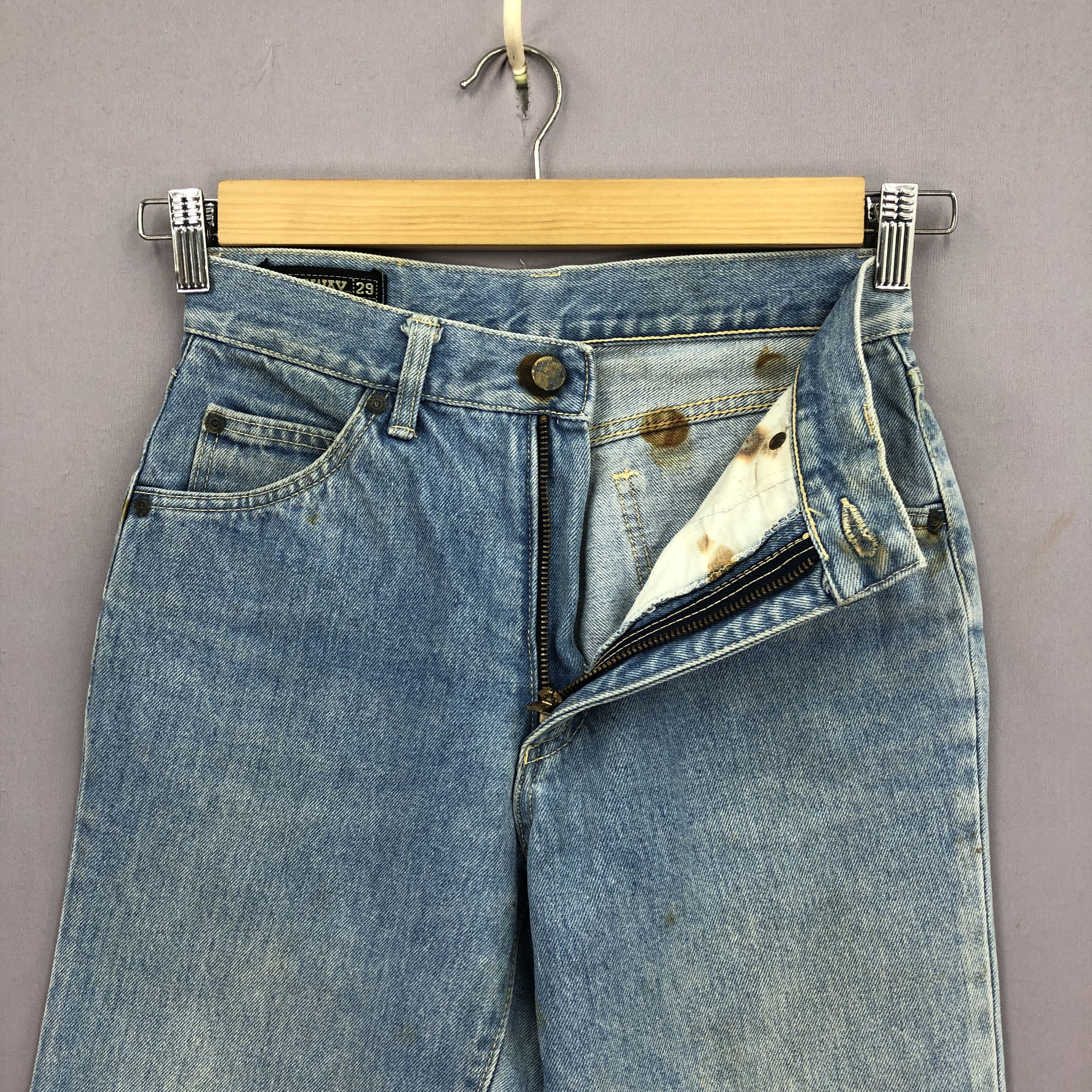 Japanese Brand Vintage Blueway Faded Jeans 90s Dirty Blueway Denim Size 24" / US 00 / IT 34 - 7 Thumbnail