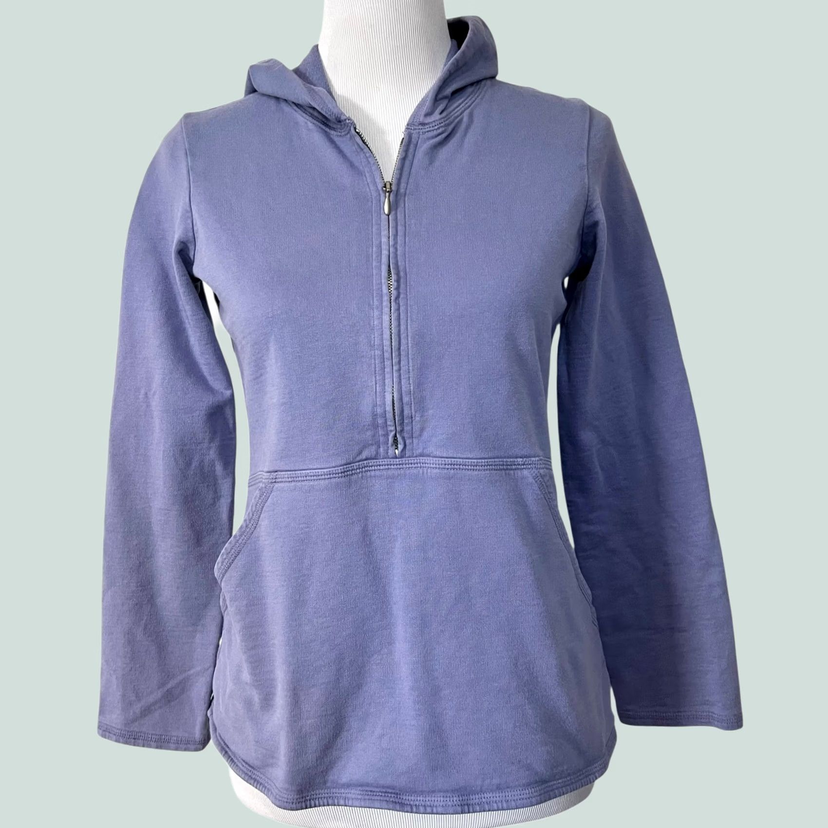 J. Jill J Jill Hoodie 1/2 Zip Pullover Light Purple Kangaroo Pockets 100% Cotton XS Shirt Womens Pullover Zip Purple 100% Cotton XS Kangaroo Pockets 90s? Size XS / US 0-2 / IT 36-38 - 1 Thumbnail