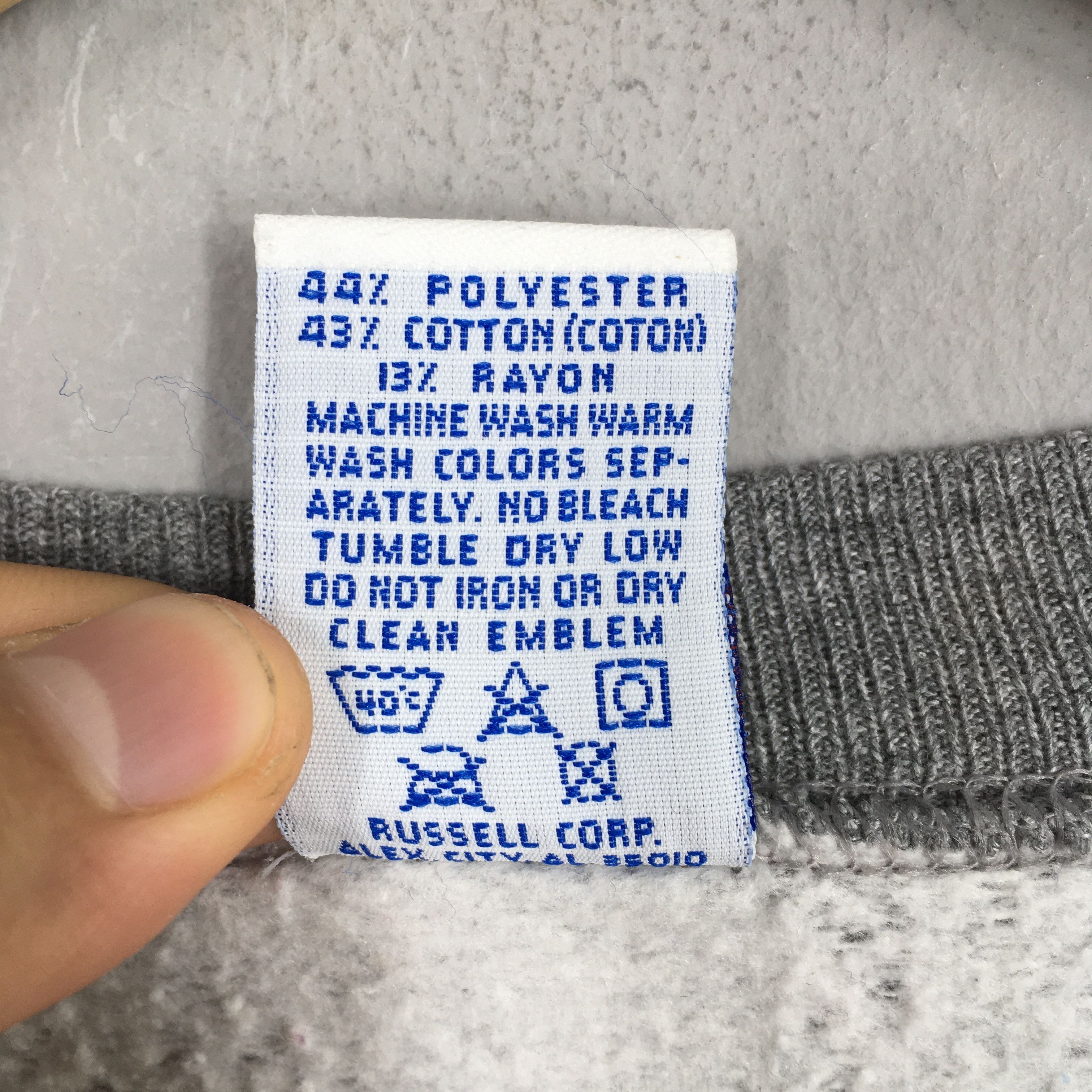 Russell Athletic Vintage 90s Russell Athletic Gray Plain Sweatshirt XL Size US XL / EU 56 / 4 - 5 Thumbnail