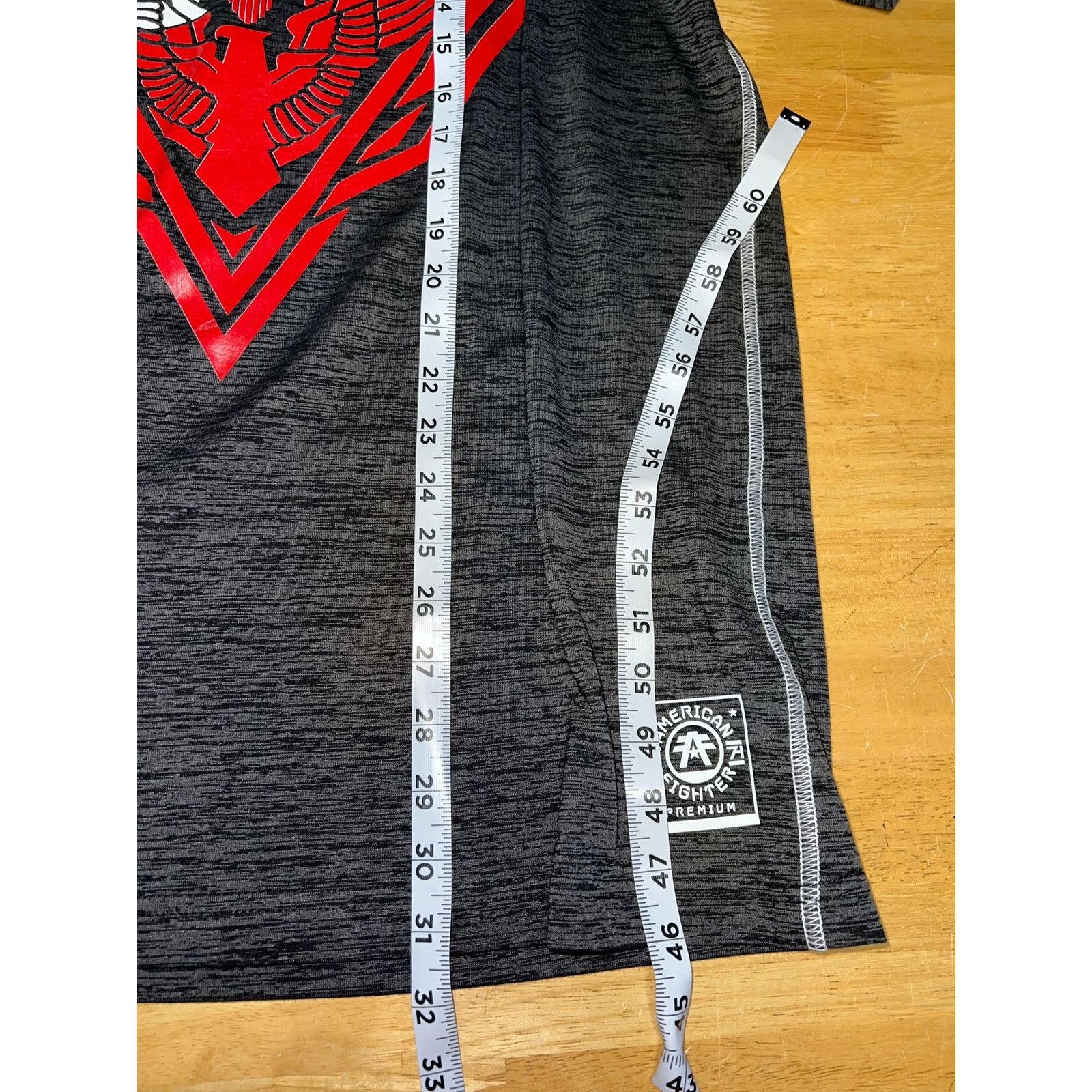 American Apparel American Fighter Shirt Fullerton Gray Red Tee Y2K 2000s Size US L / EU 52-54 / 3 - 11 Thumbnail