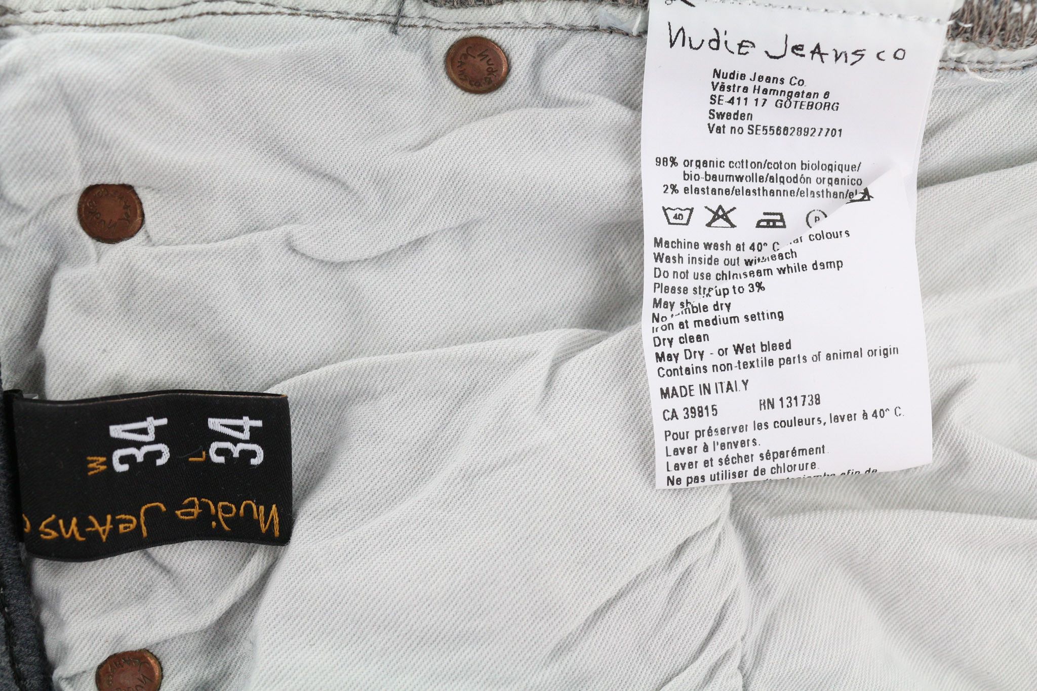 Nudie Jeans TIGHT LONG JOHN W34/L34 Slim Charcoal Jeans 80692 Size US 34 / EU 50 - 6 Thumbnail