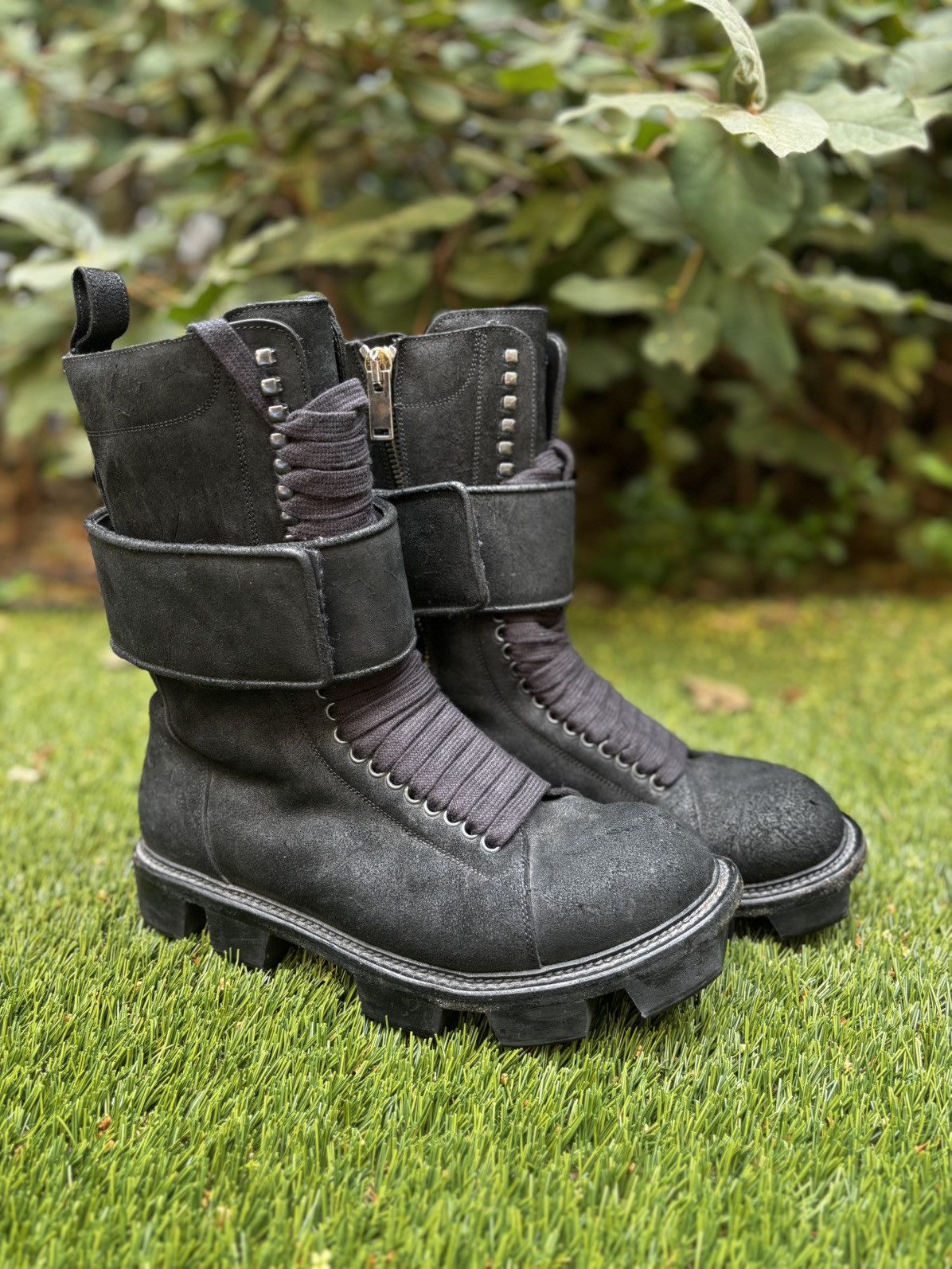 FW13 Rick Owens Plinth Blistered Hiker Boots