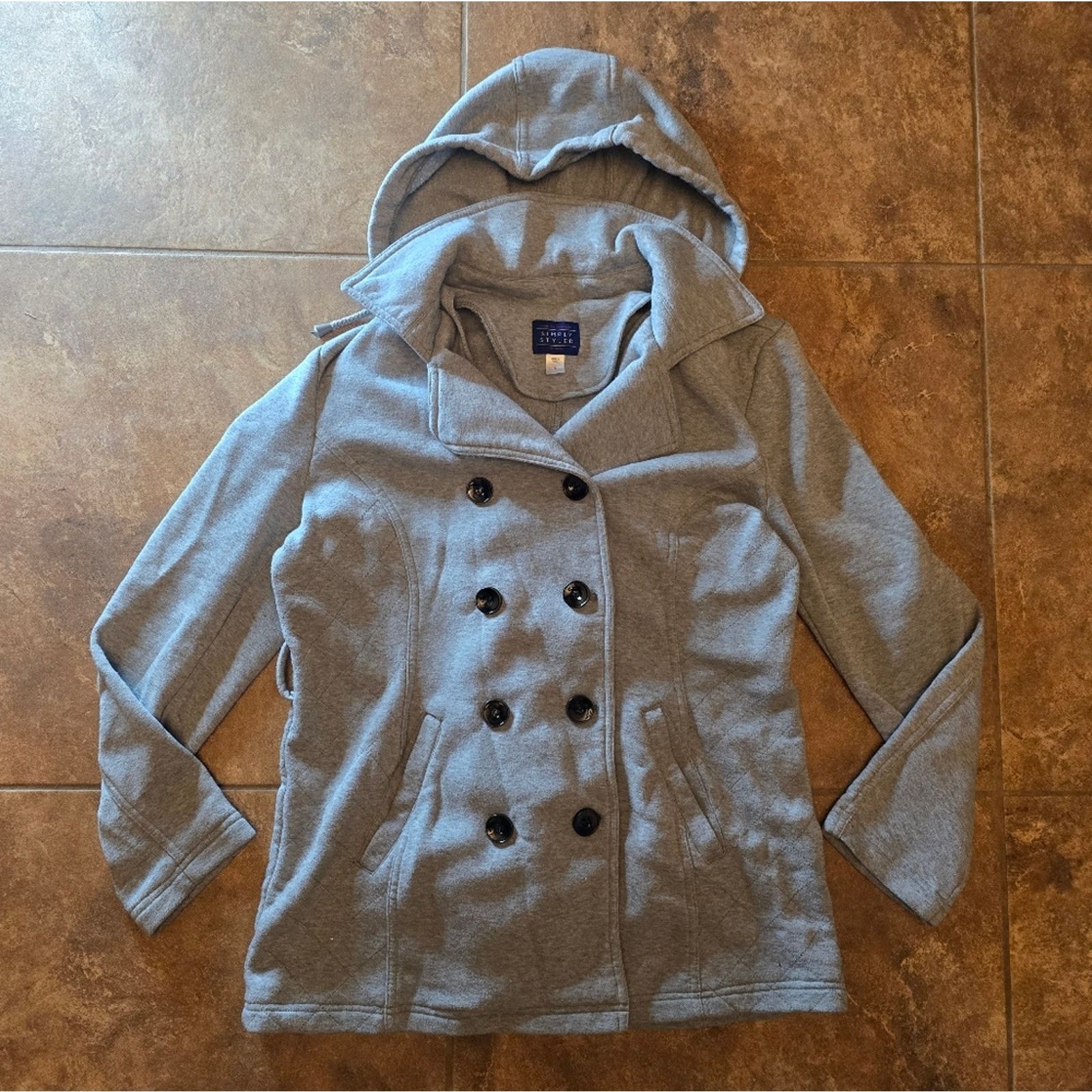 Other Grey | SIMPLY STYLED | Hooded Pea Coat Size L / US 10 / IT 46 - 1 Thumbnail