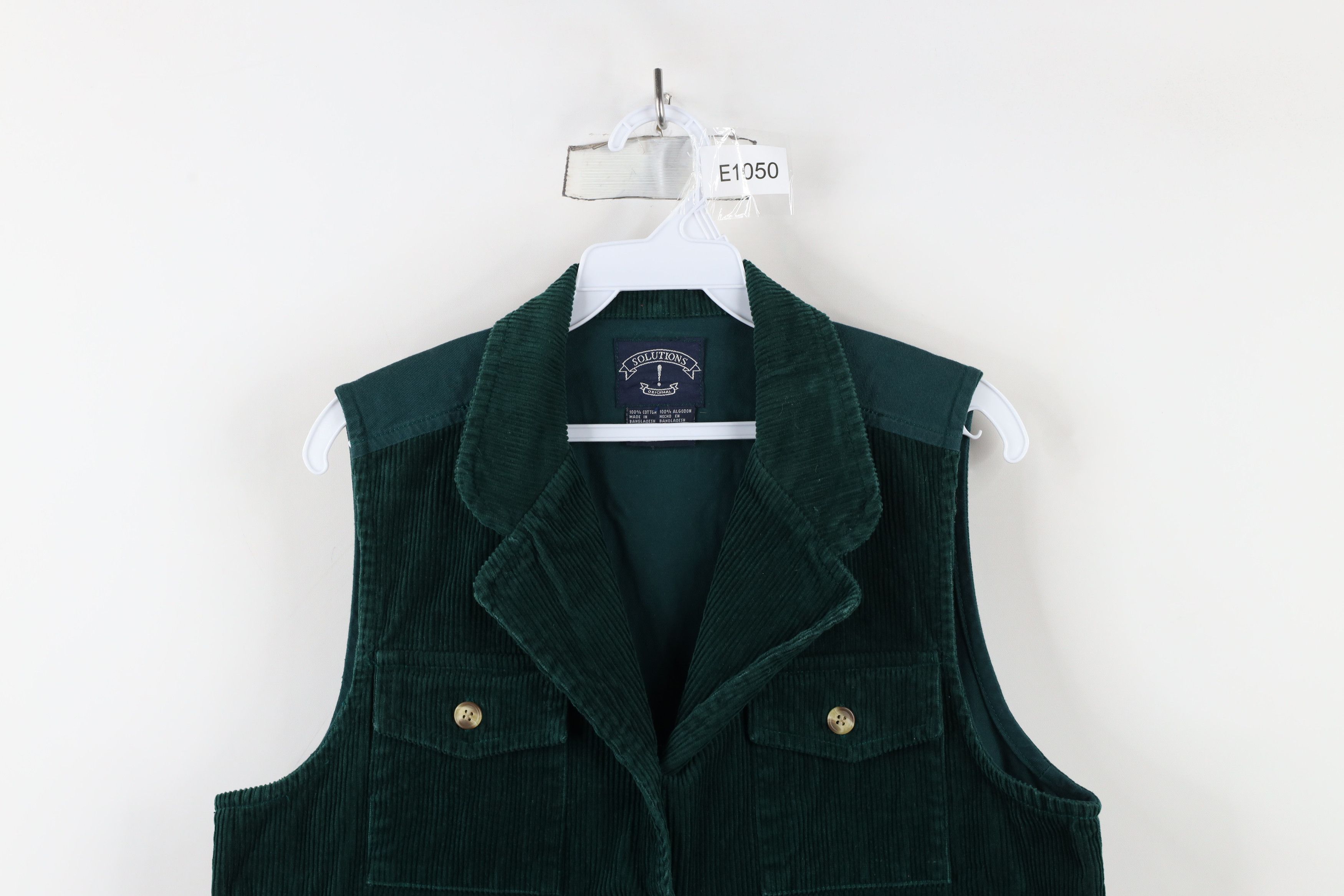 Vintage Vintage 90s Streetwear Corduroy Button Vest Jacket Green Size S / US 4 / IT 40 - 2 Thumbnail