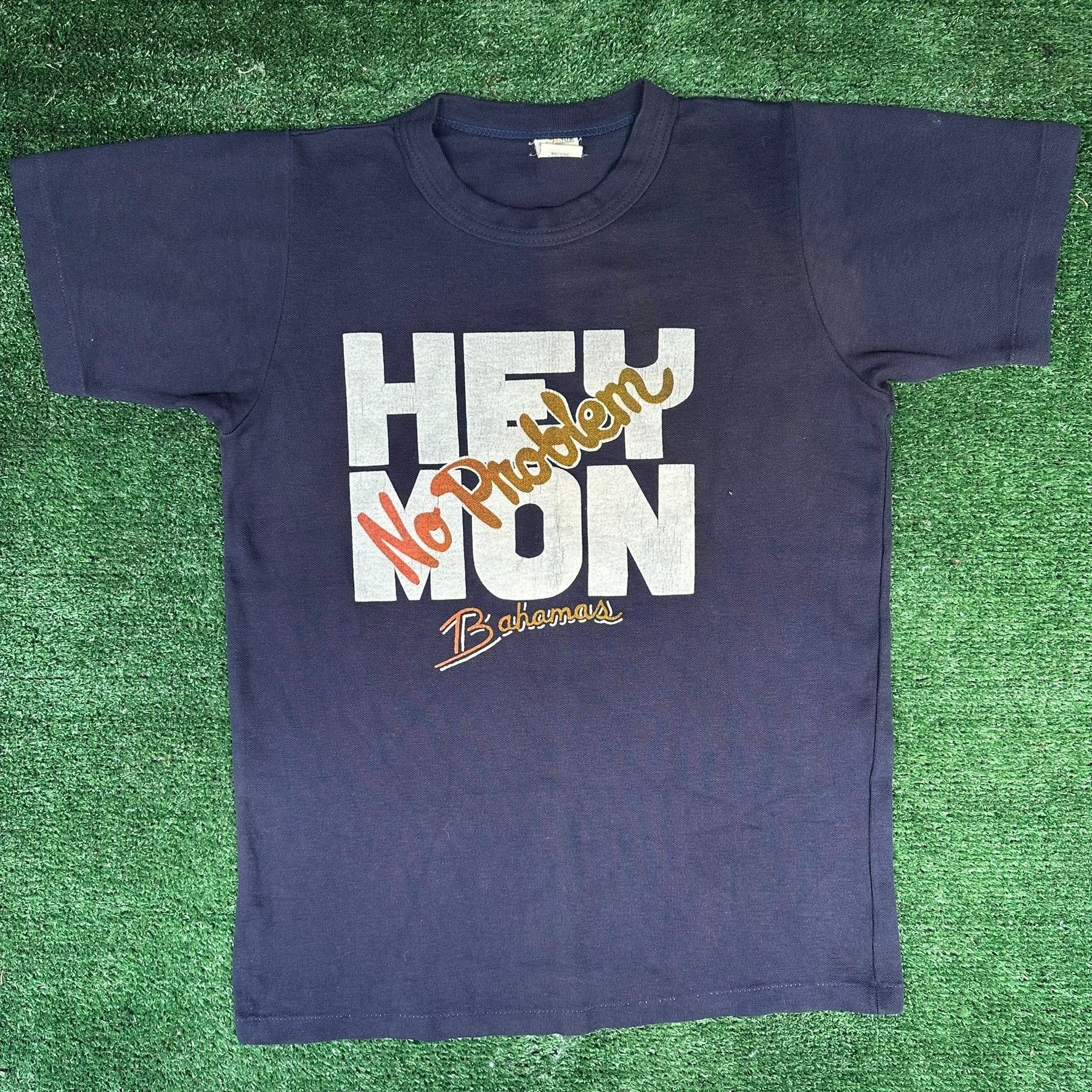 Vintage Vintage 80s Hey Mon No Problem Bahamas T-Shirt Navy Single S Size US S / EU 44-46 / 1 - 1 Thumbnail