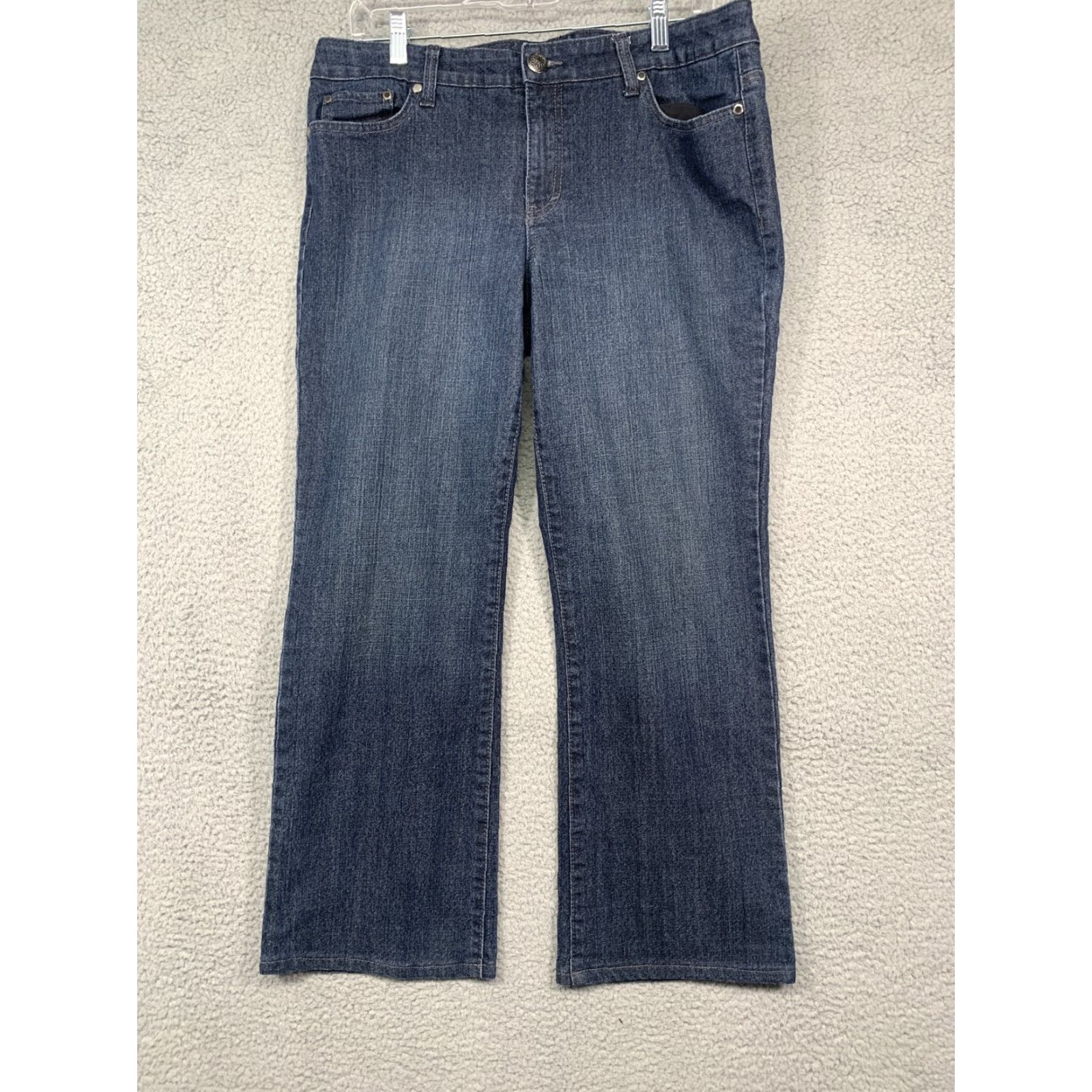 Area Covington Petite Jeans Womens 14P Blue Straight 36x26.5 5-Pocket Rear Flap Pockets Size 36" / US 14 / IT 50 - 2 Thumbnail