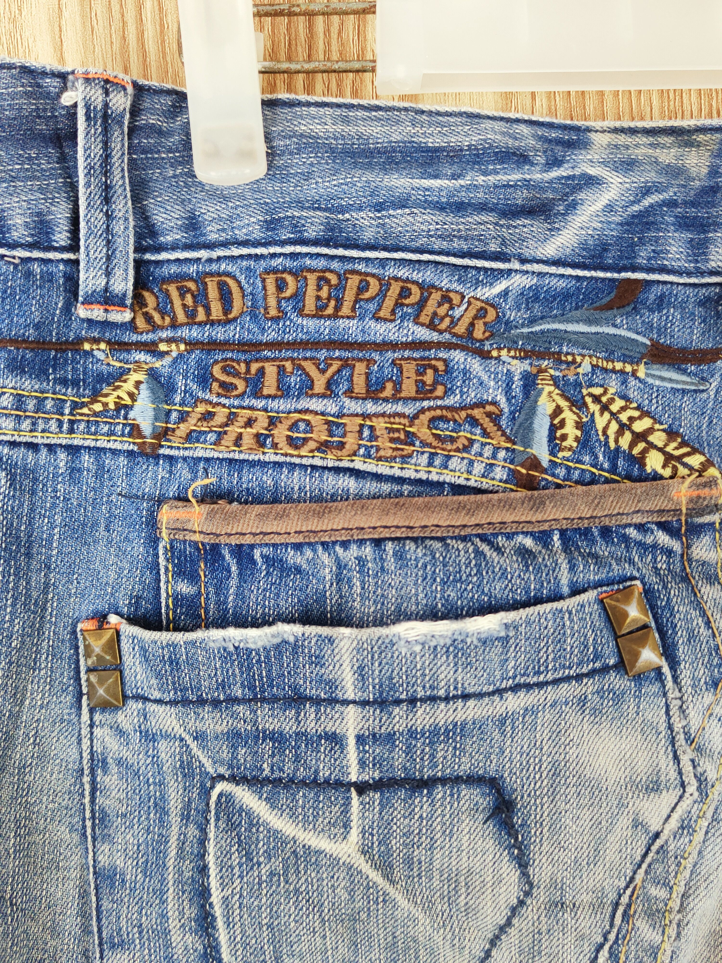 Japanese Brand Redpepper Blue Distressed Ripped Jeans #S2698 Size 31" - 11 Thumbnail