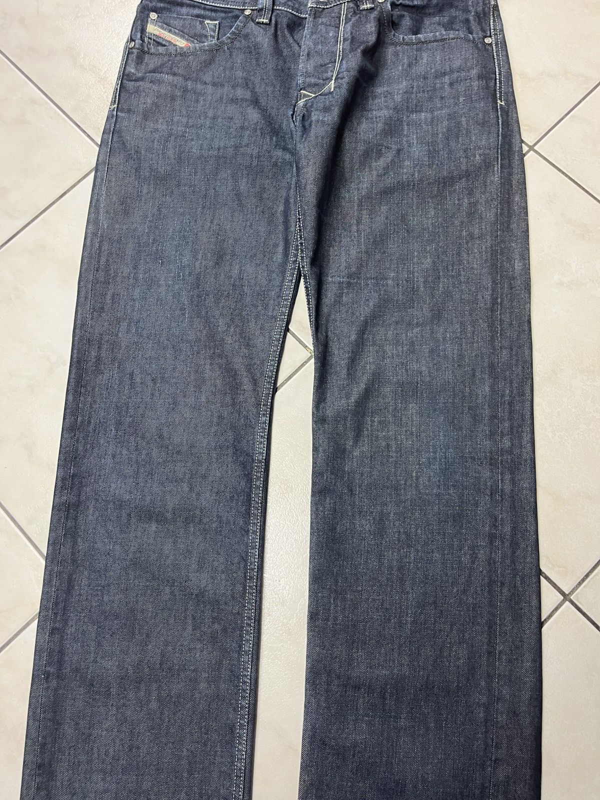 Diesel × Vintage Vintage Diesel larkee y2k waxed denim jeans pants goth navy Size US 32 / EU 48 - 4 Thumbnail