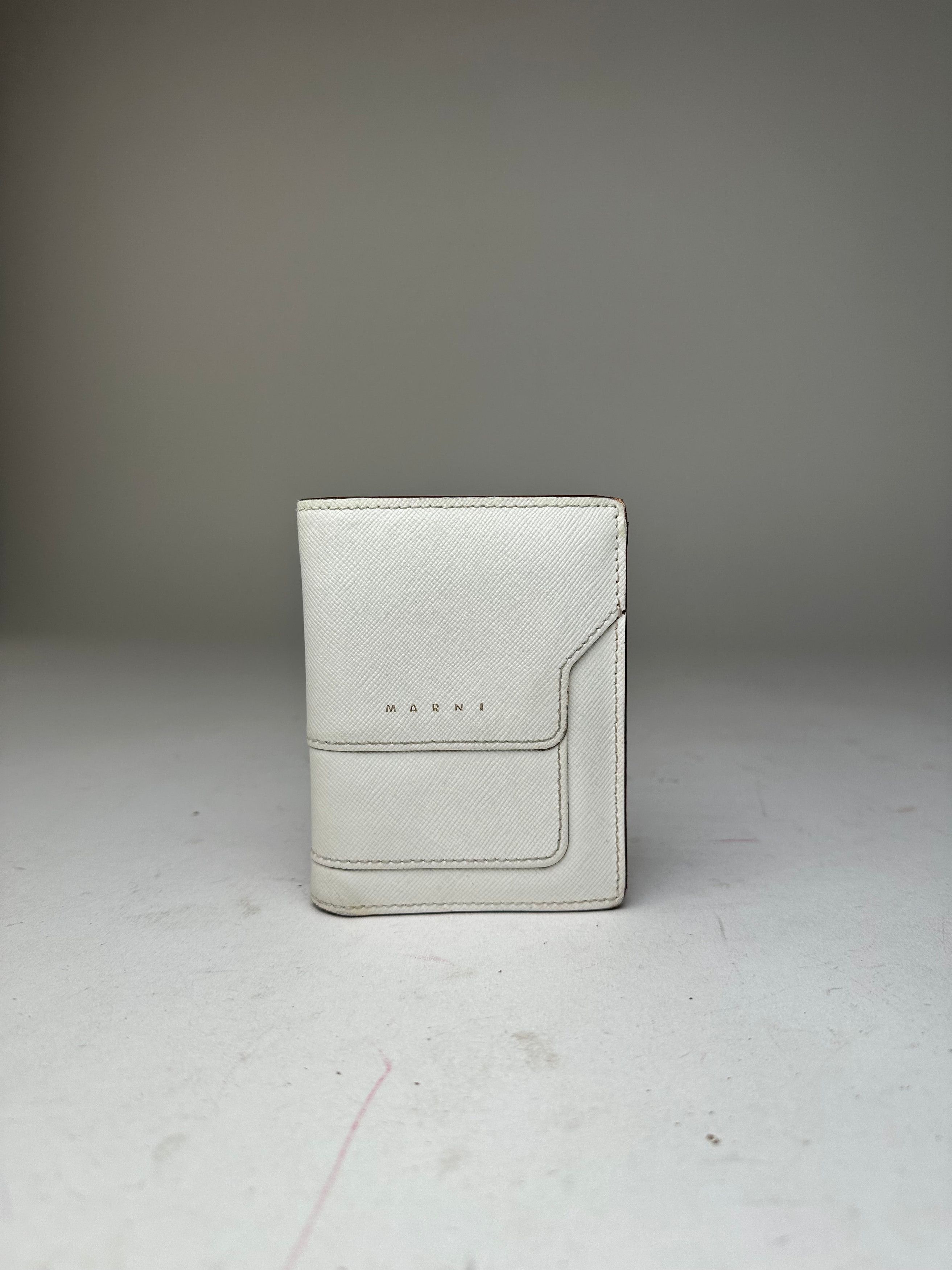 Marni Vintage Compact Wallet Saffiano Leather White Size ONE SIZE - 1 Thumbnail