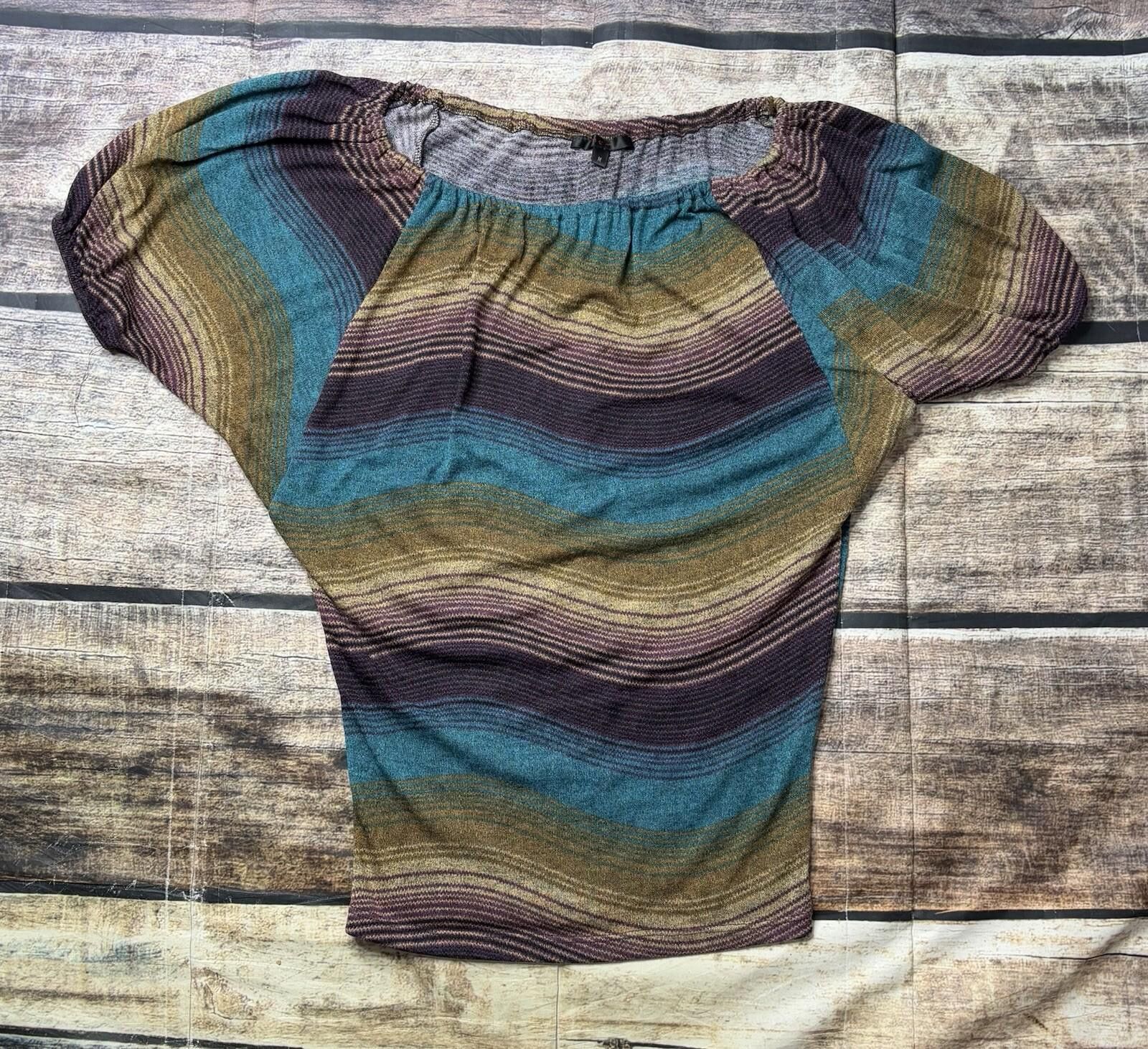 MCM VTG MCM Top Women's Medium Colorblock Striped Puff Size M / US 6-8 / IT 42-44 - 1 Thumbnail