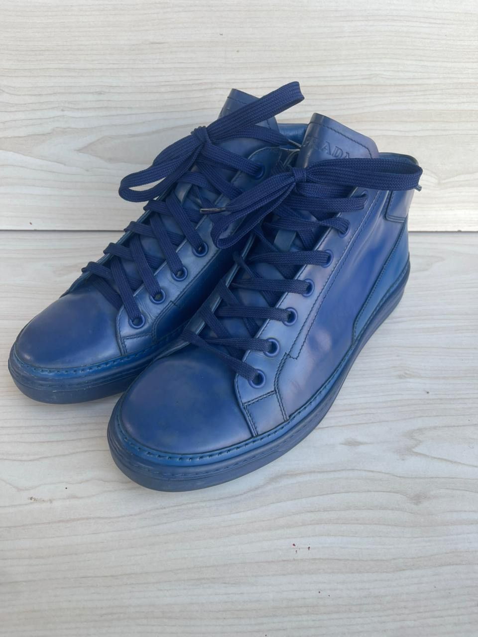 Prada Prada Midnight Blue Hi-Top Trainers Size US 9 / EU 42 - 6 Thumbnail