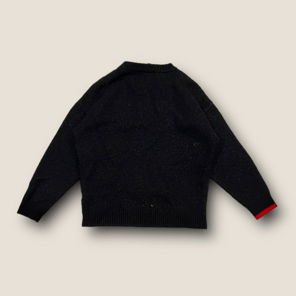 Diesel Diesel Wool Crewneck Black & Red Cut Up Logo Sweater Size US S / EU 44-46 / 1 - 3 Thumbnail