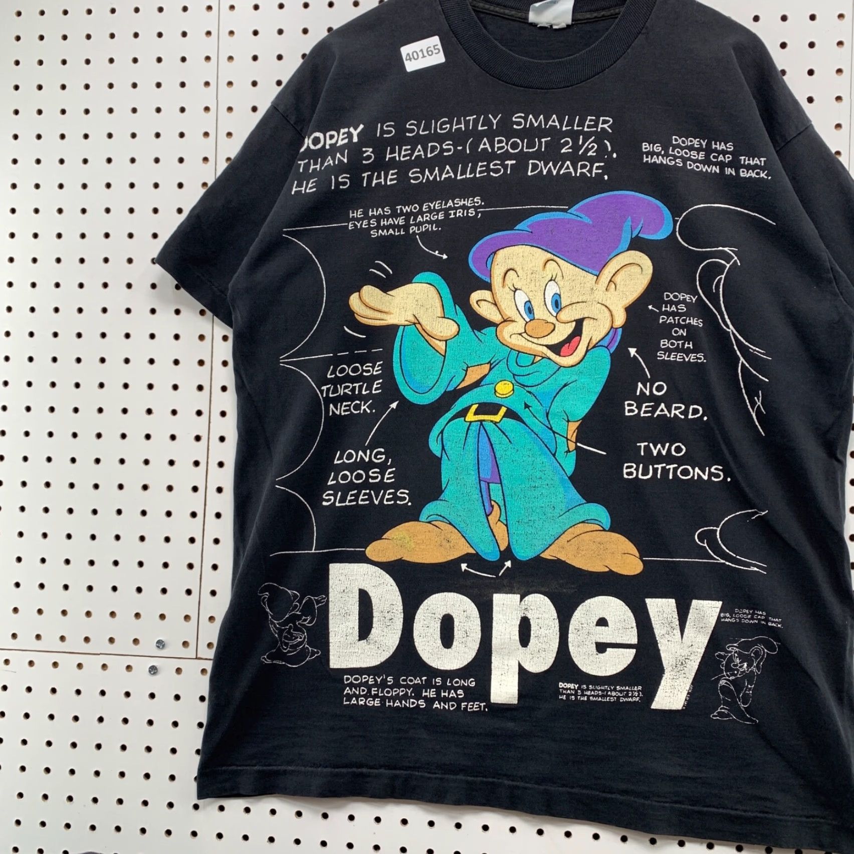 Disney Vintage Disney Snow White Dopey T-Shirt Men XL Black 90s Cartoon Movie Rare US Size US XL / EU 56 / 4 - 4 Thumbnail