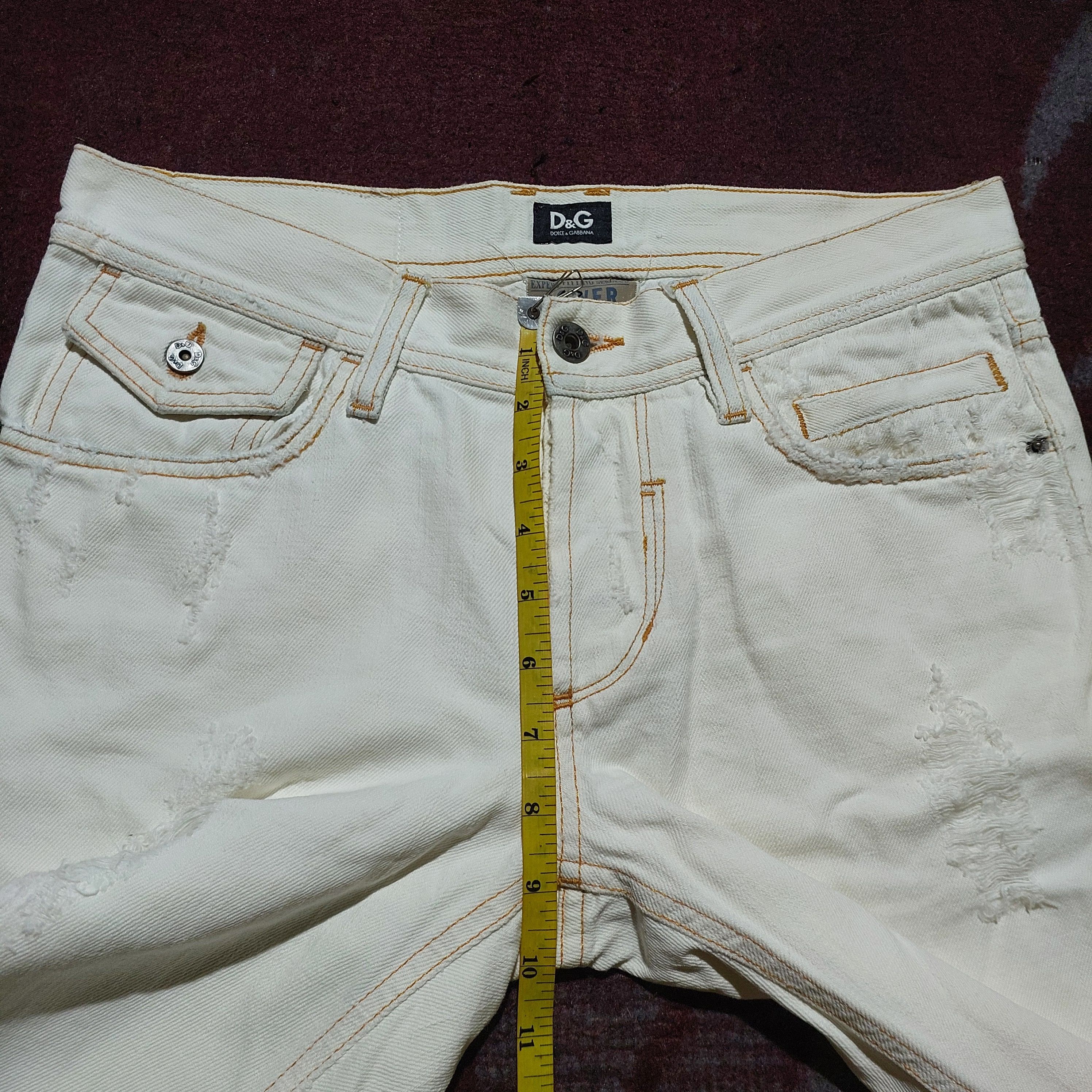 Dolce & Gabbana 2000s Dolce&Gabbana Audacious Ripped White Tight Fit Jeans Size US 29 - 20 Thumbnail