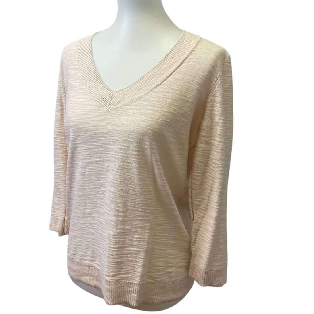 Other New York & Company Large V-Neck Long Sleeve Cotton Sweater Size L / US 10 / IT 46 - 1 Thumbnail