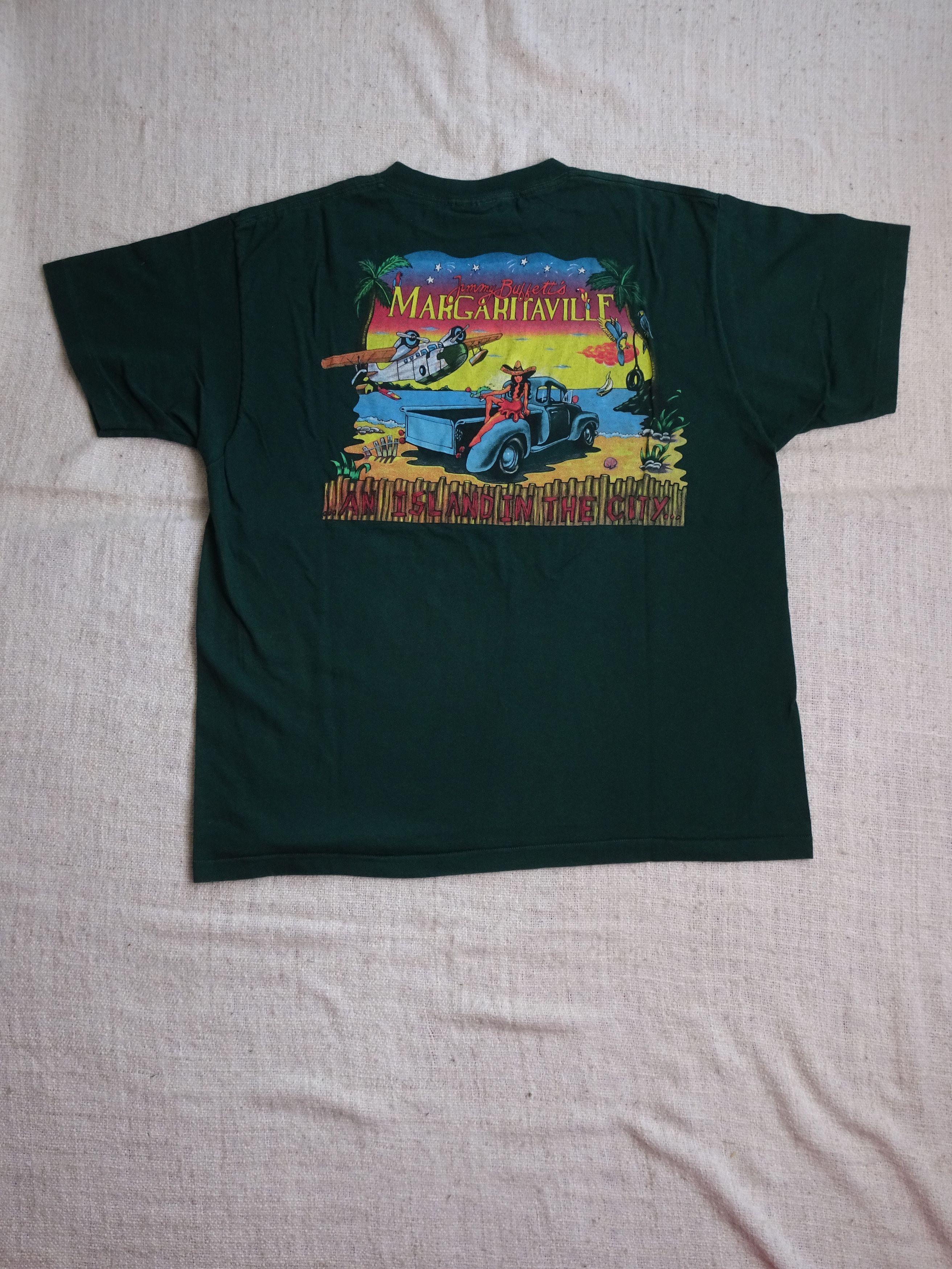 Vintage Vtg 90s Single Stitch Jimmy Buffett Margaritaville Tee Size US XL / EU 56 / 4 - 1 Thumbnail