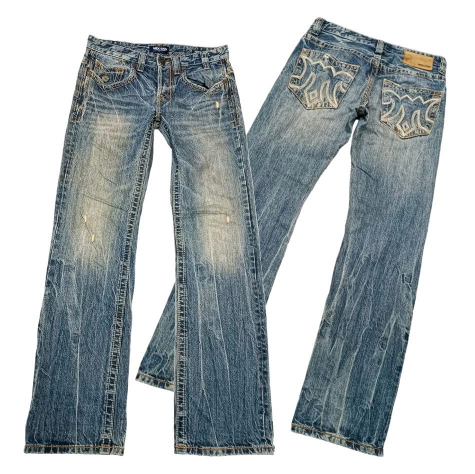 image of Mek Dnm Vintage Whishkered Flash Faded Distressed Denim, Men's (Size 32)