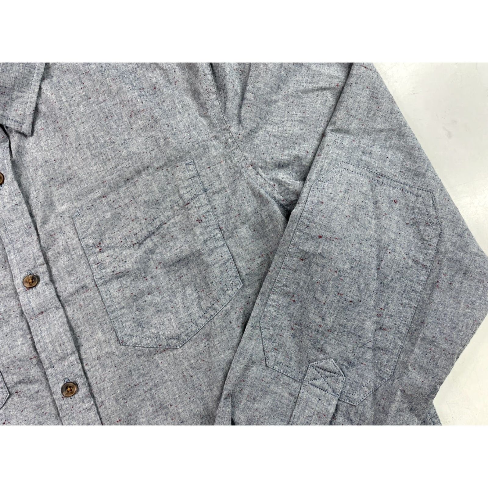 Prana VINTAGE Prana Long Sleeve Chambray Speckled Shirt Men's Small Button Up Organic Cotton Size US S / EU 44-46 / 1 - 3 Thumbnail