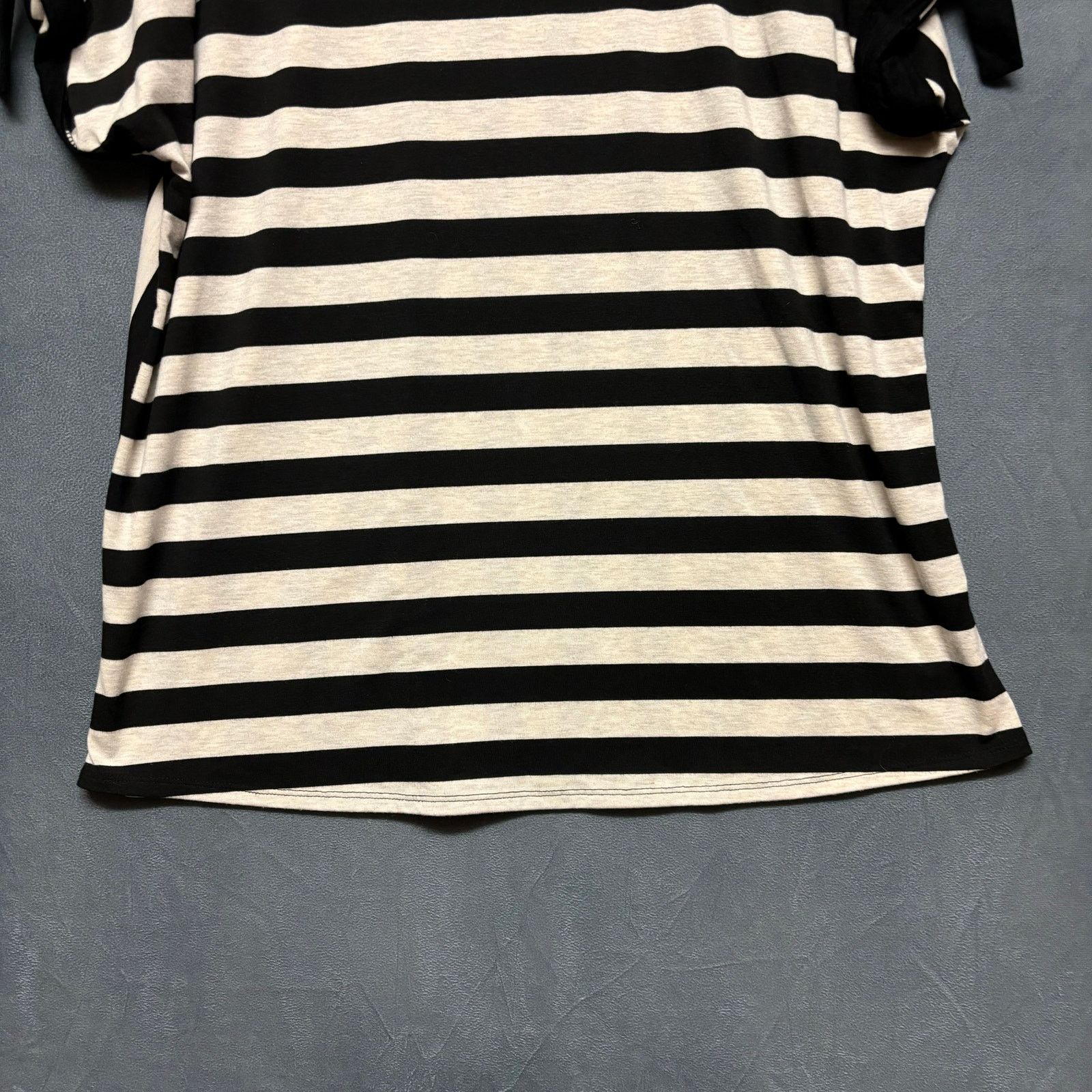Other Plus Size Striped Blouse Stretchy Short Sleeve Preppy Work Size XXL / US 16-18 / IT 52-54 - 3 Thumbnail