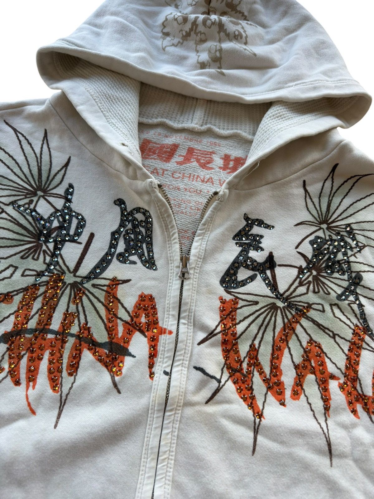 The Great China Wall *RARE* 90s VINTAGE THE GREAT CHINA WALL WEED HOODIE GREENS Size US L / EU 52-54 / 3 - 14 Thumbnail